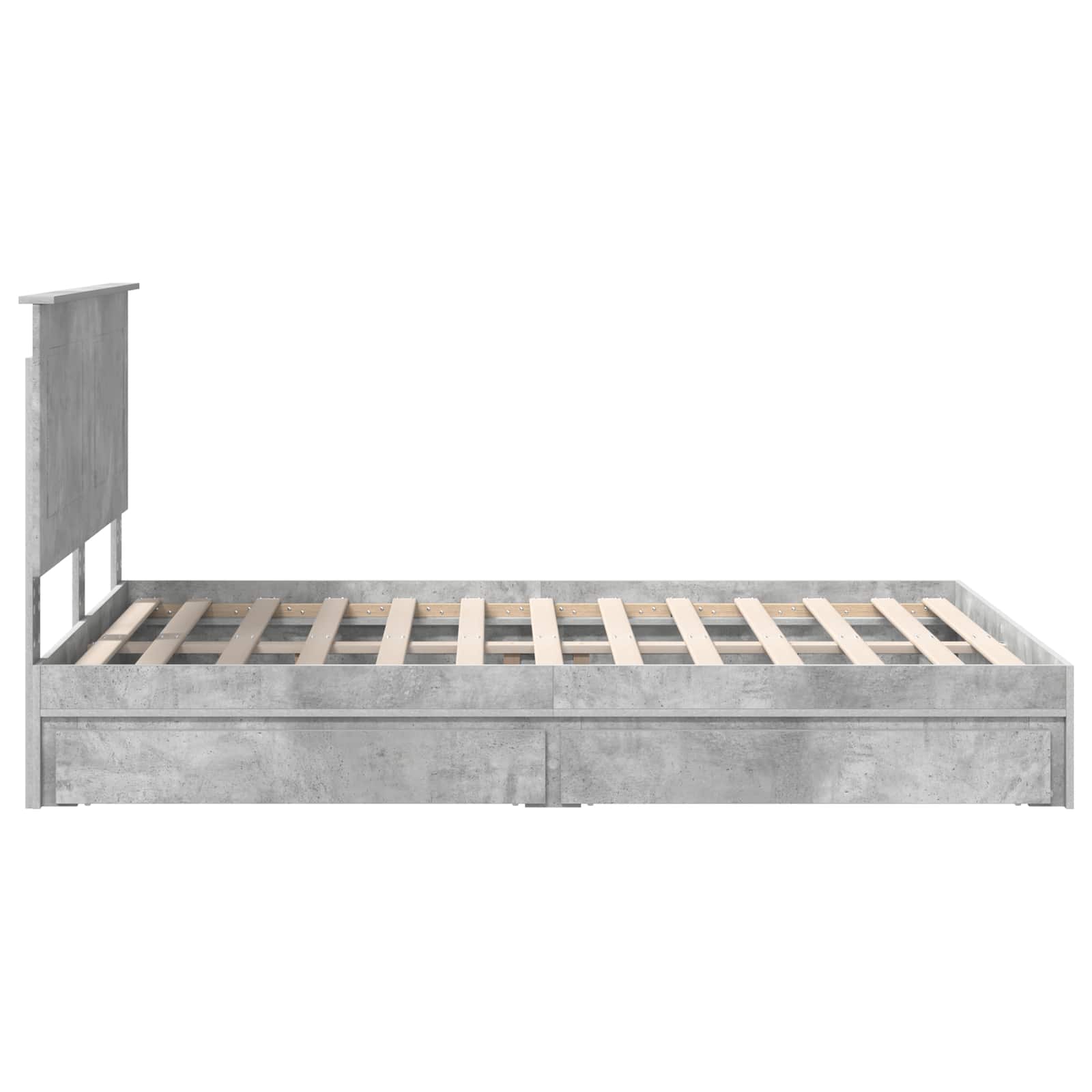 Cadre de lit Gris béton 150 x 200 cm Bois d'ingénierie - XIOS