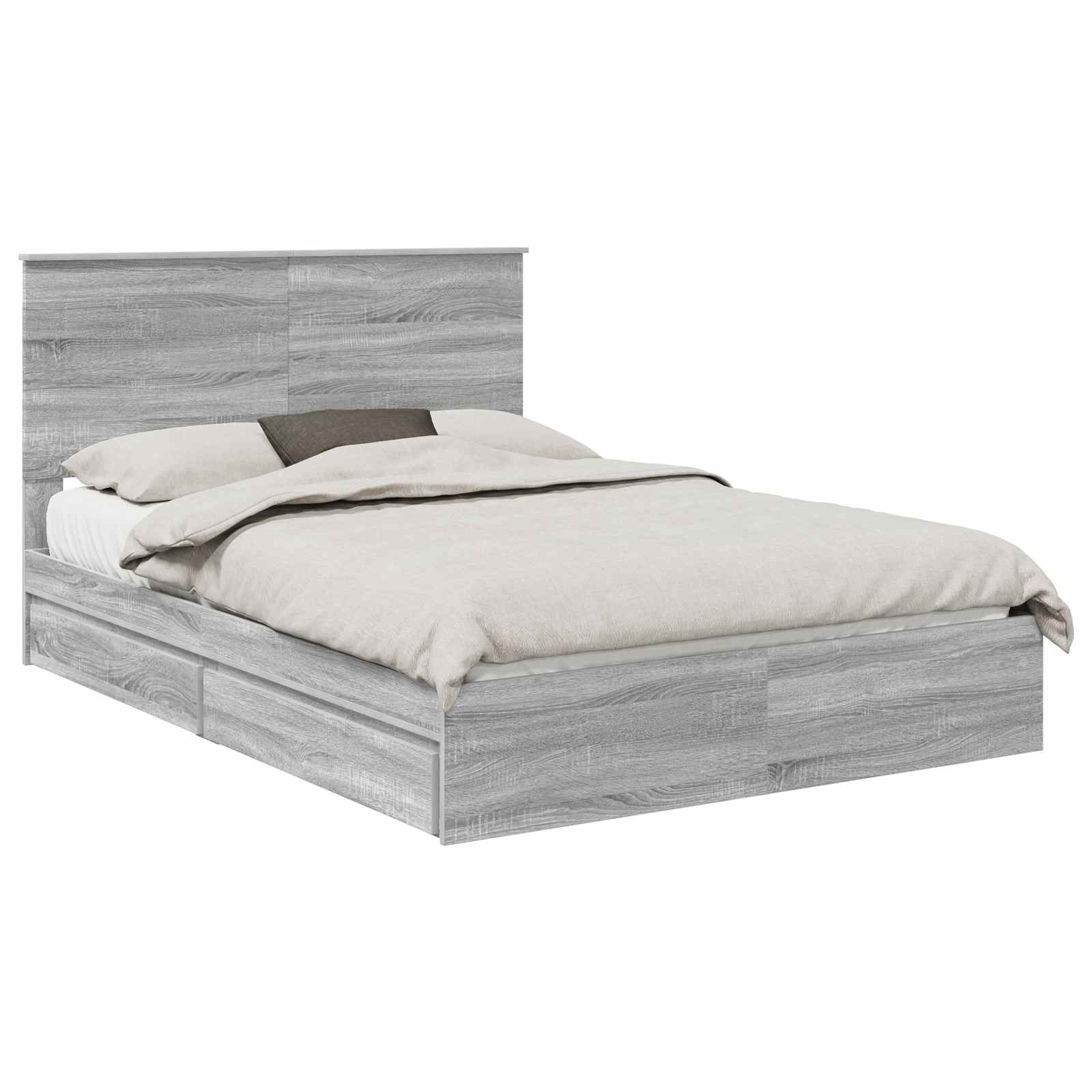 Lit de Rangement Gris Sonoma 150 x 200 cm Bois d'ingénierie - XIOS