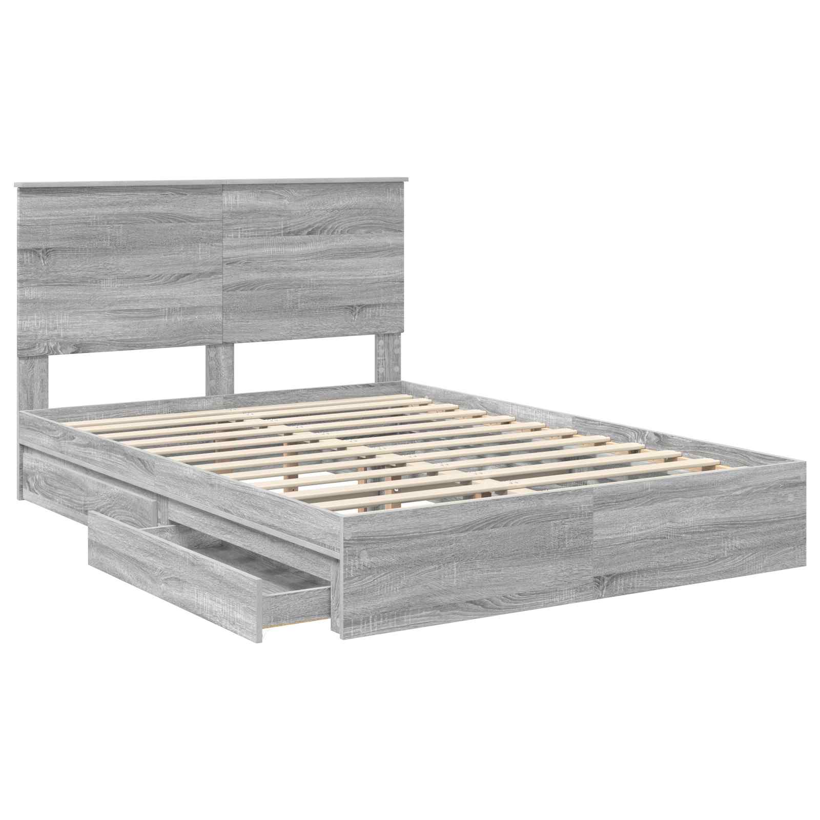 Lit de Rangement Gris Sonoma 150 x 200 cm Bois d'ingénierie - XIOS