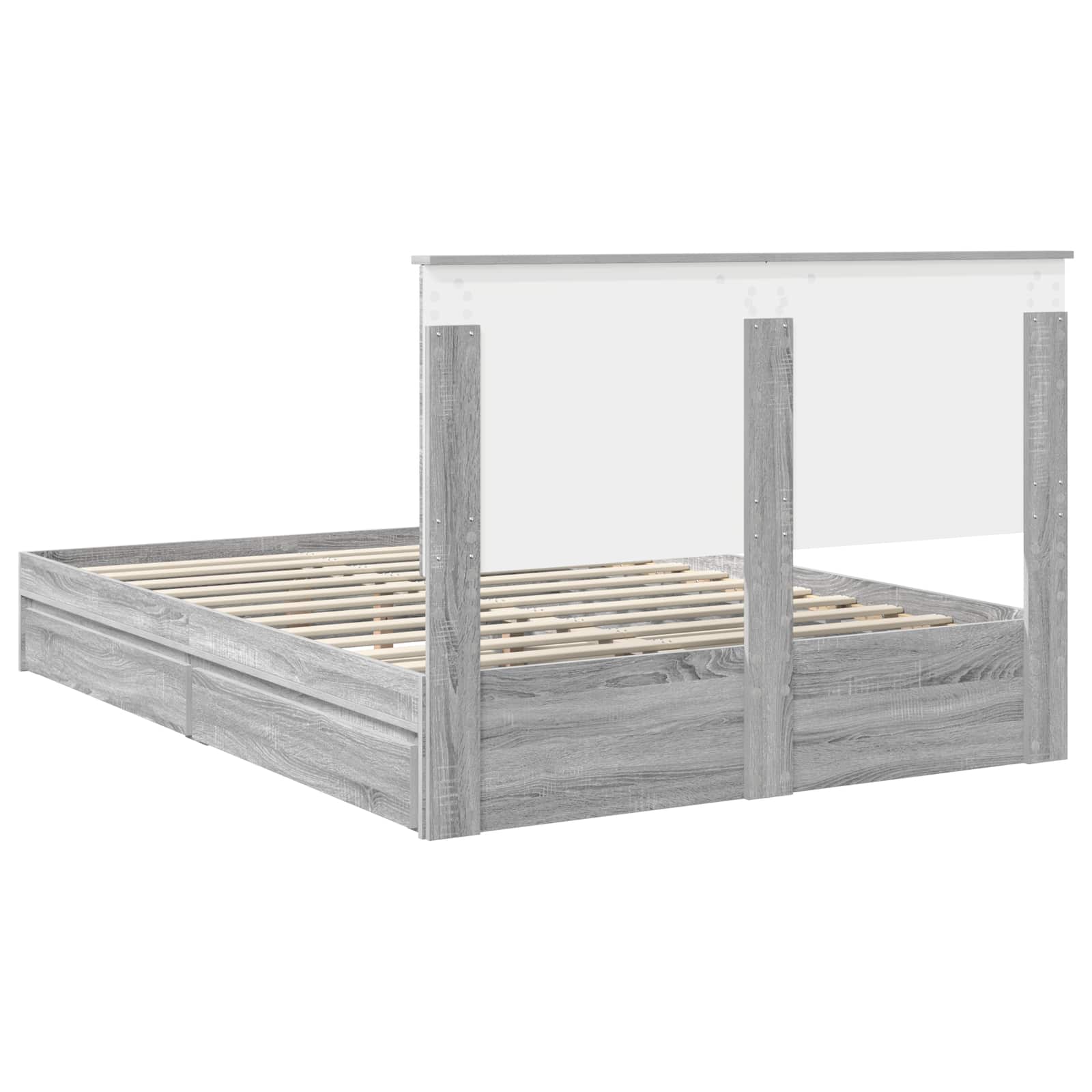 Lit de Rangement Gris Sonoma 150 x 200 cm Bois d'ingénierie - XIOS