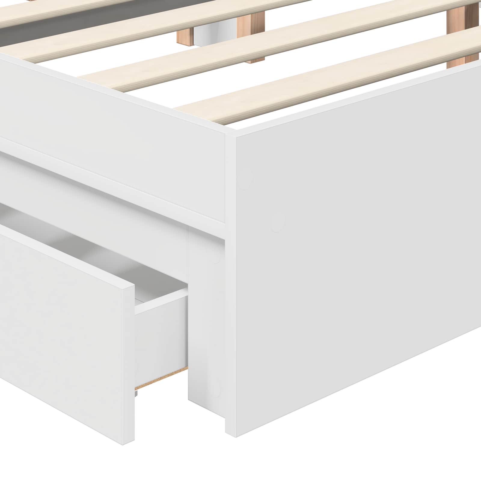 Lit de Rangement Blanc 140 x 190 cm Bois d'ingénierie - XIOS