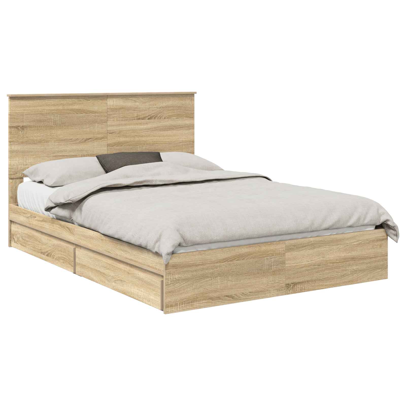 Lit de Rangement Chêne Sonoma 140 x 190 cm Bois d'ingénierie