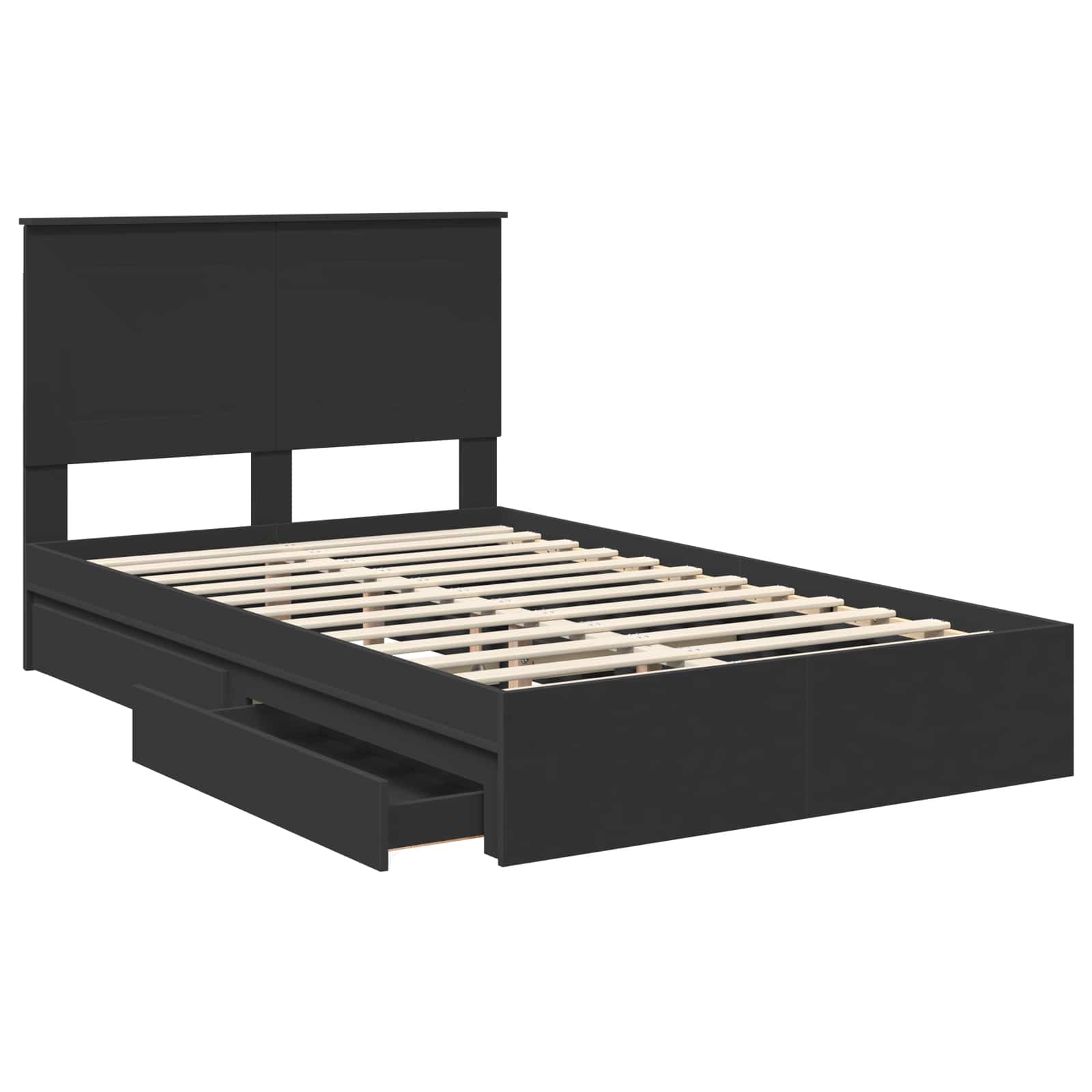 Lit de Rangement Noir 120 x 200 cm Bois d'ingénierie - XIOS