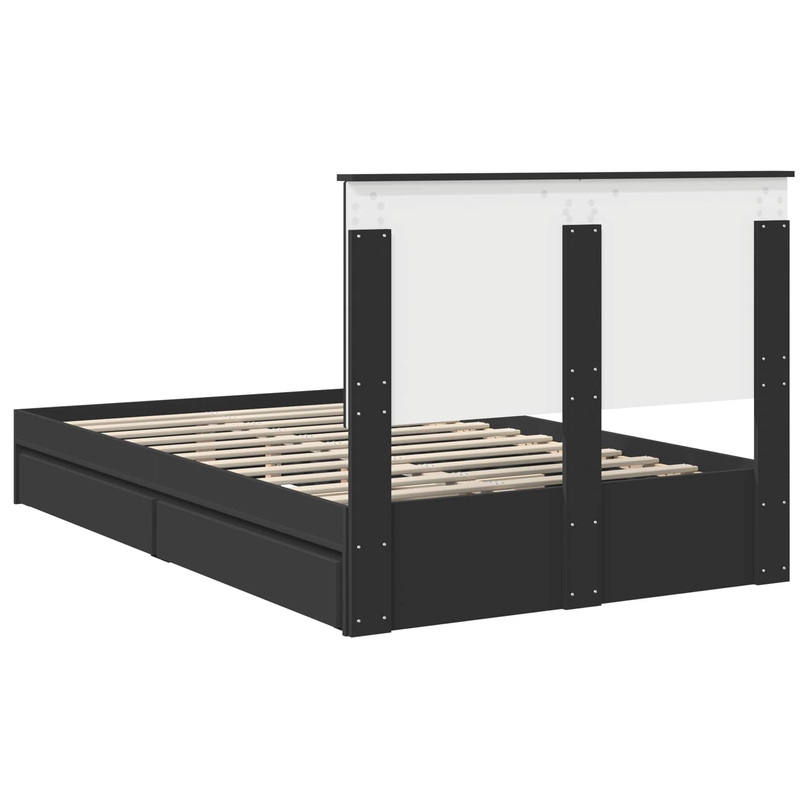 Lit de Rangement Noir 120 x 200 cm Bois d'ingénierie - XIOS