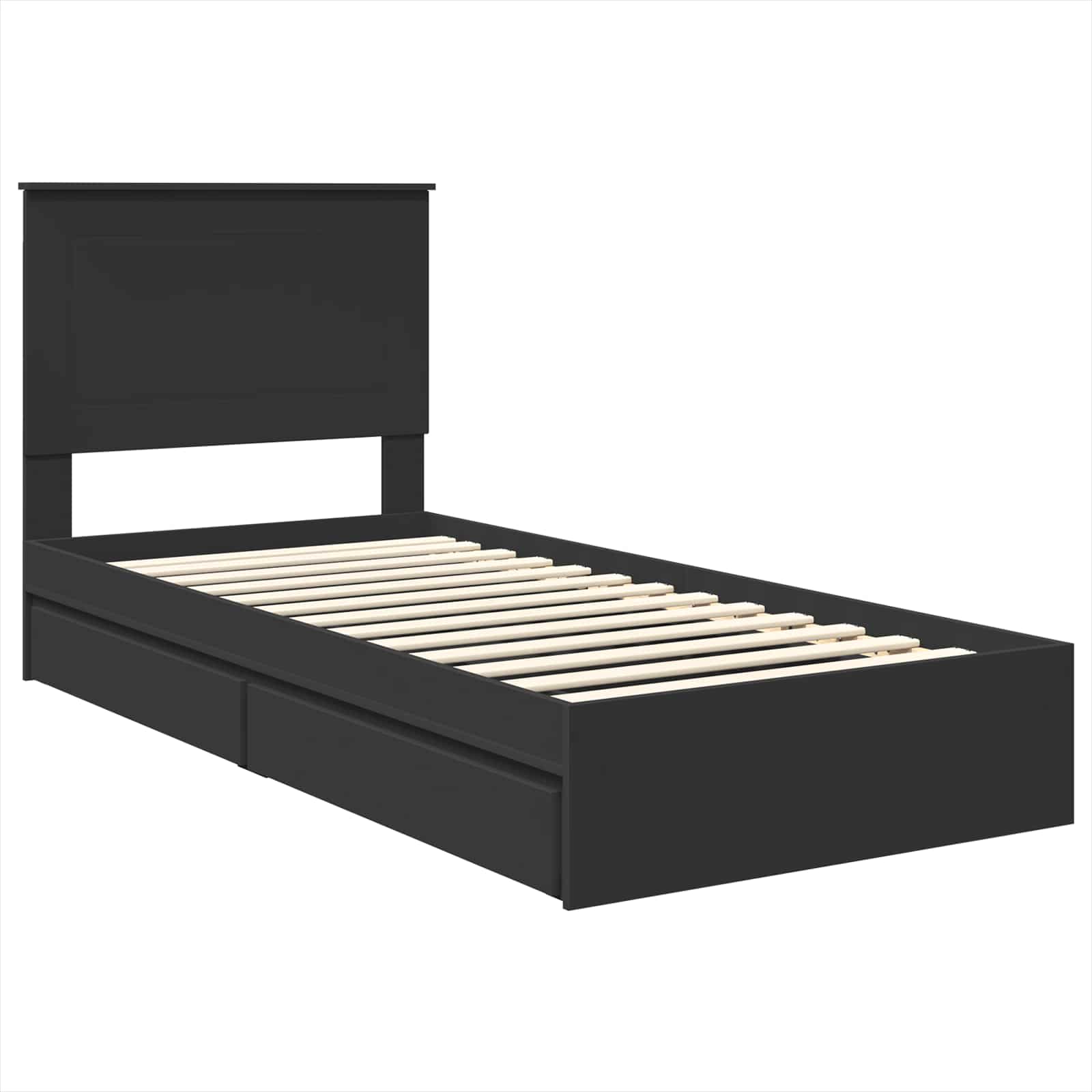 Lit de Rangement avec tiroir Noir 90 x 190 cm Bois d'ingénierie - XIOS