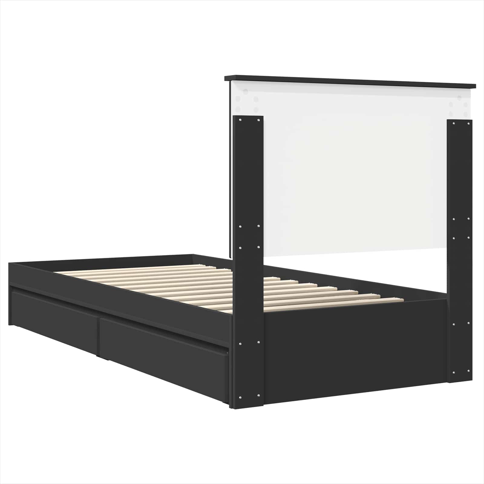 Lit de Rangement avec tiroir Noir 90 x 190 cm Bois d'ingénierie - XIOS