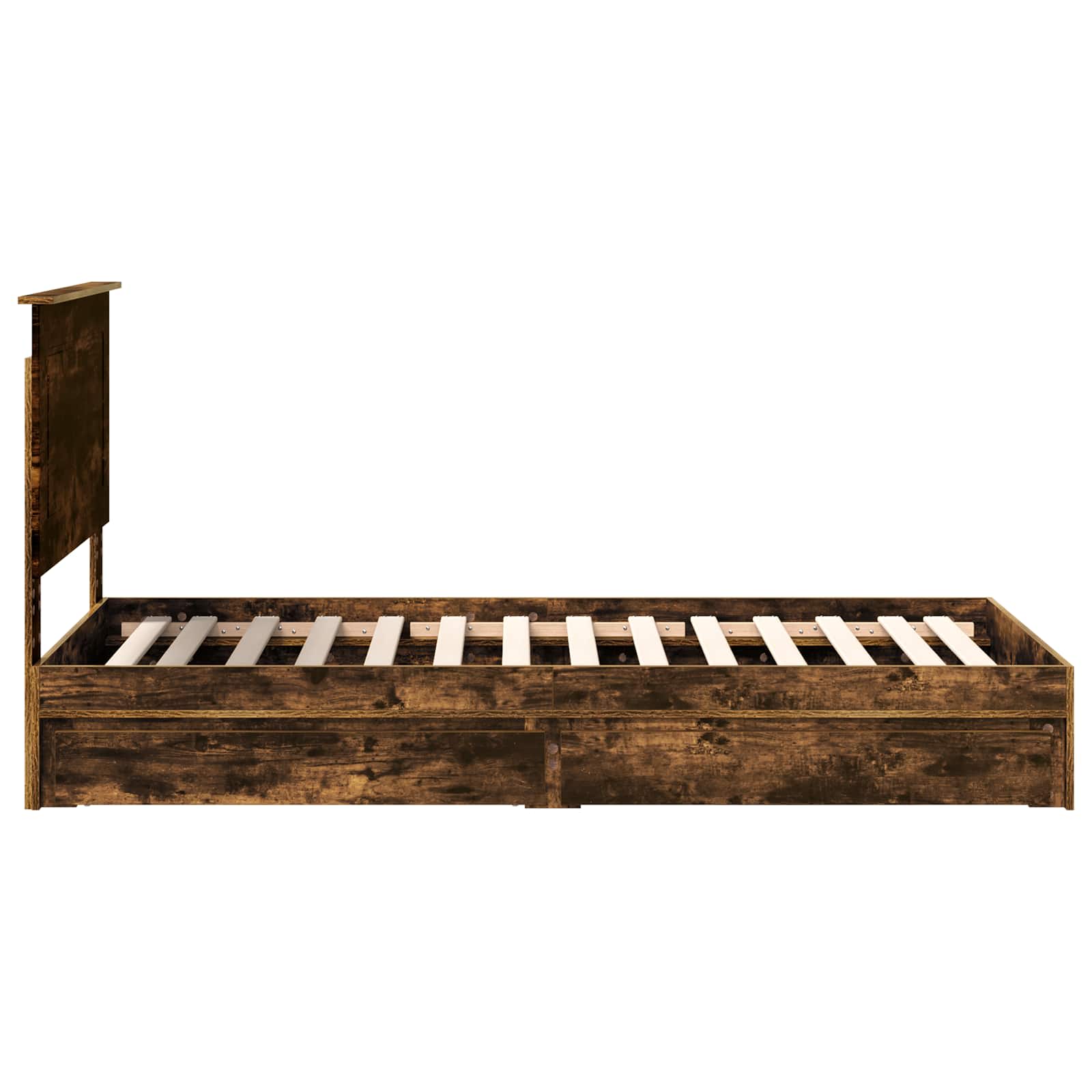 Lit de Rangement Chêne fumé 90 x 200 cm Bois d'ingénierie - XIOS