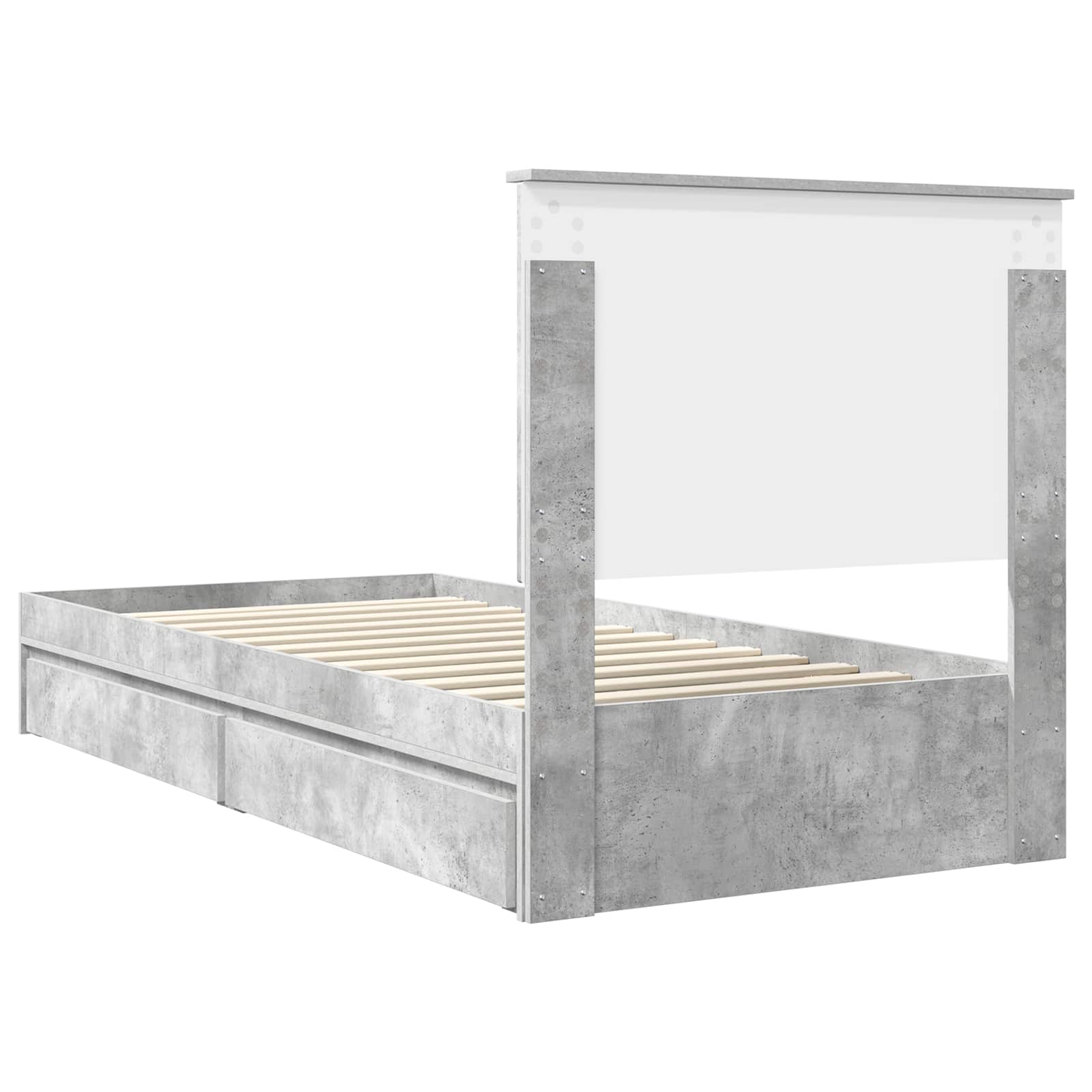 Cadre de lit Gris béton 75 x 190 cm Bois d'ingénierie - XIOS