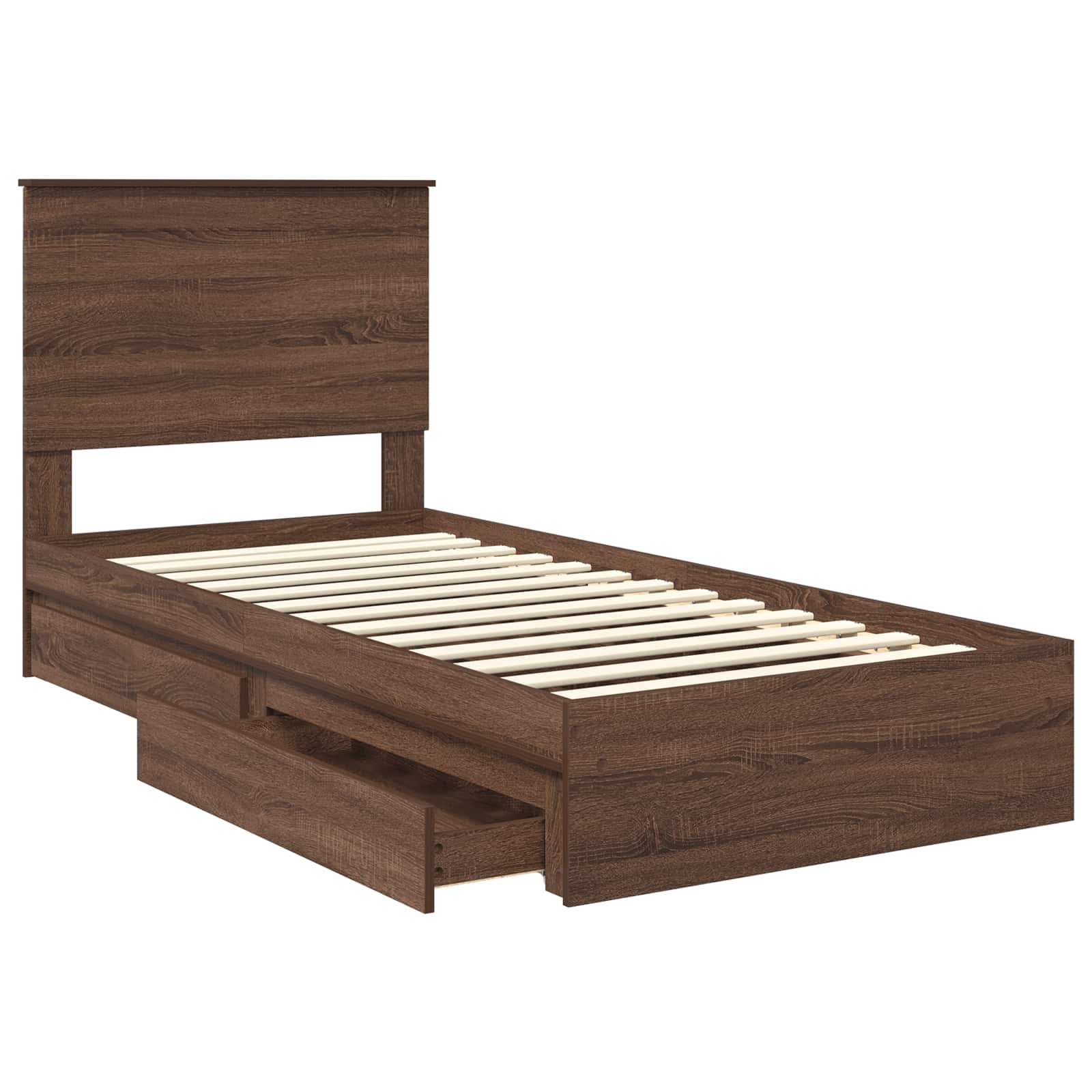 Cadre de lit Chêne brun 75 x 190 cm Bois d'ingénierie - XIOS