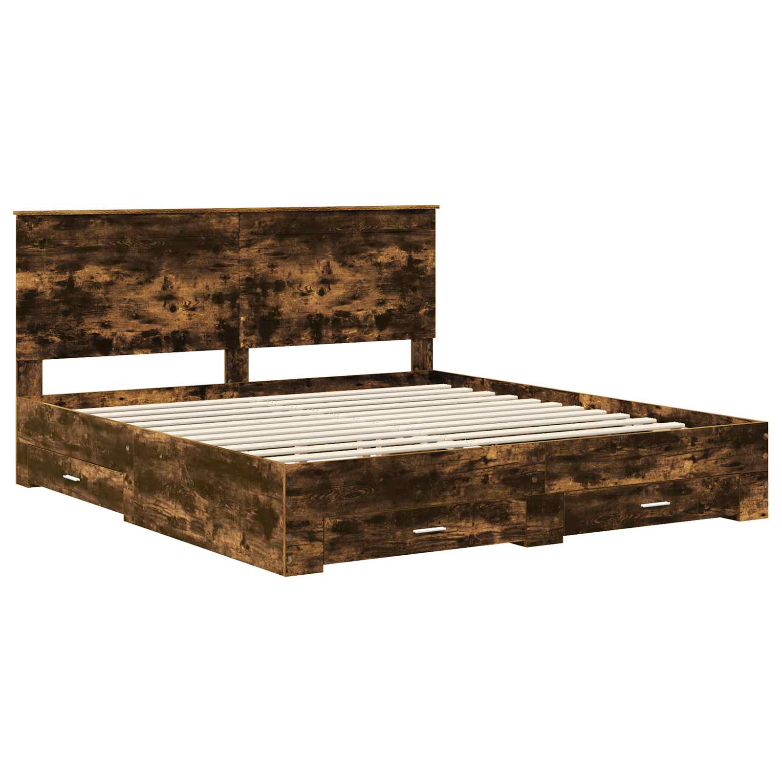 Cadre de lit Chêne fumé 200 x 200 cm Bois d'ingénierie - XIOS