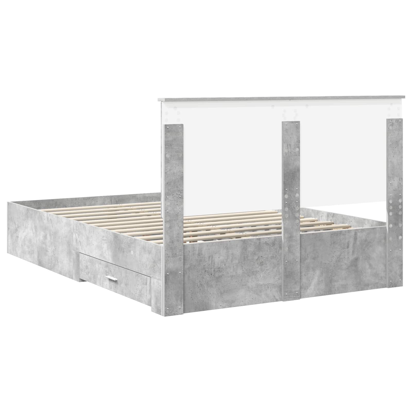 Cadre de lit Gris béton 160 x 200 cm Bois d'ingénierie - XIOS