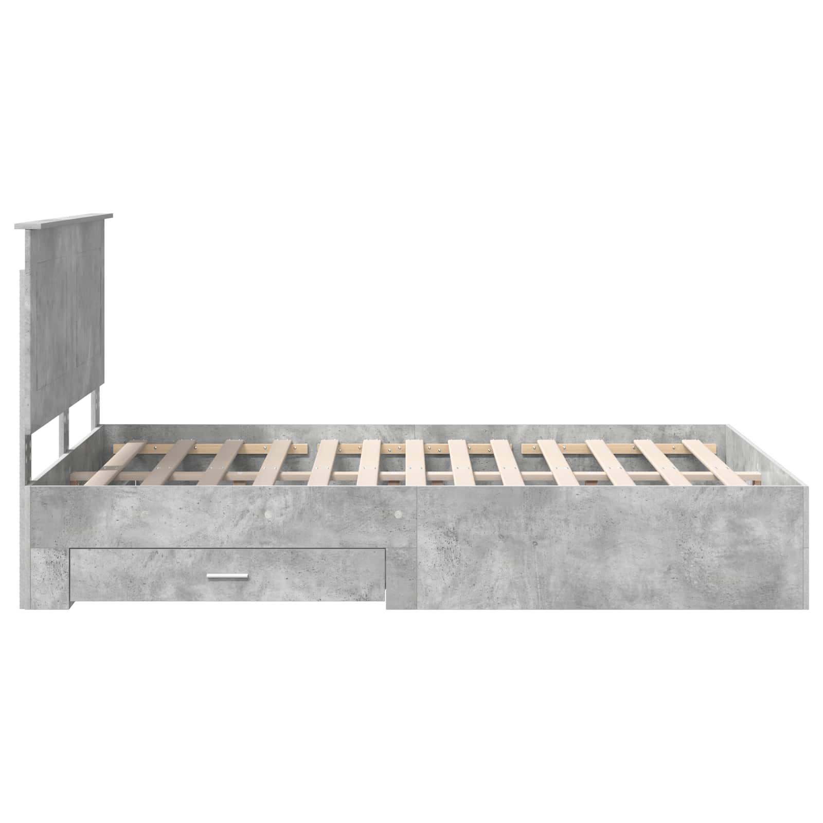 Cadre de lit Gris béton 160 x 200 cm Bois d'ingénierie - XIOS