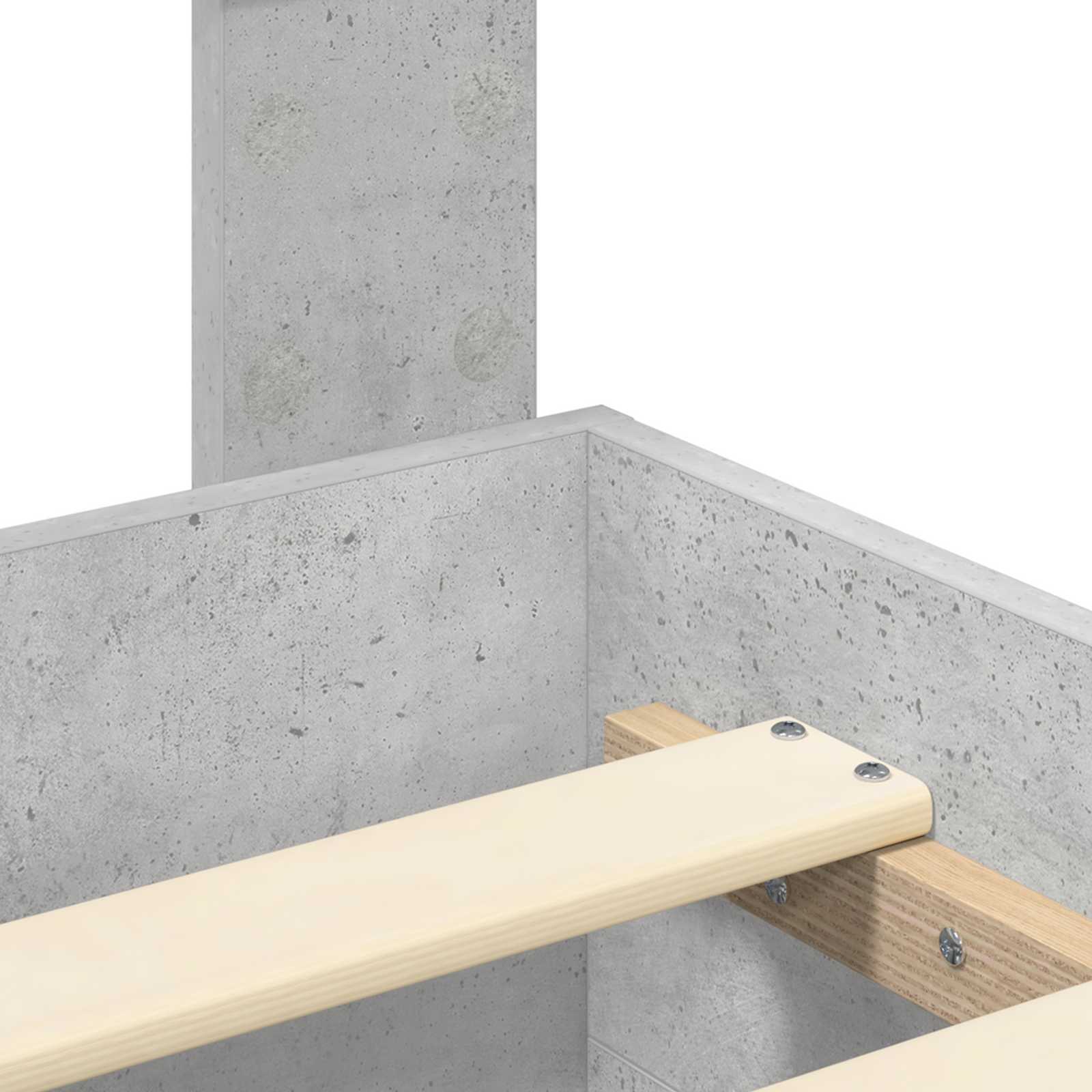 Cadre de lit Gris béton 150 x 200 cm Bois d'ingénierie - XIOS
