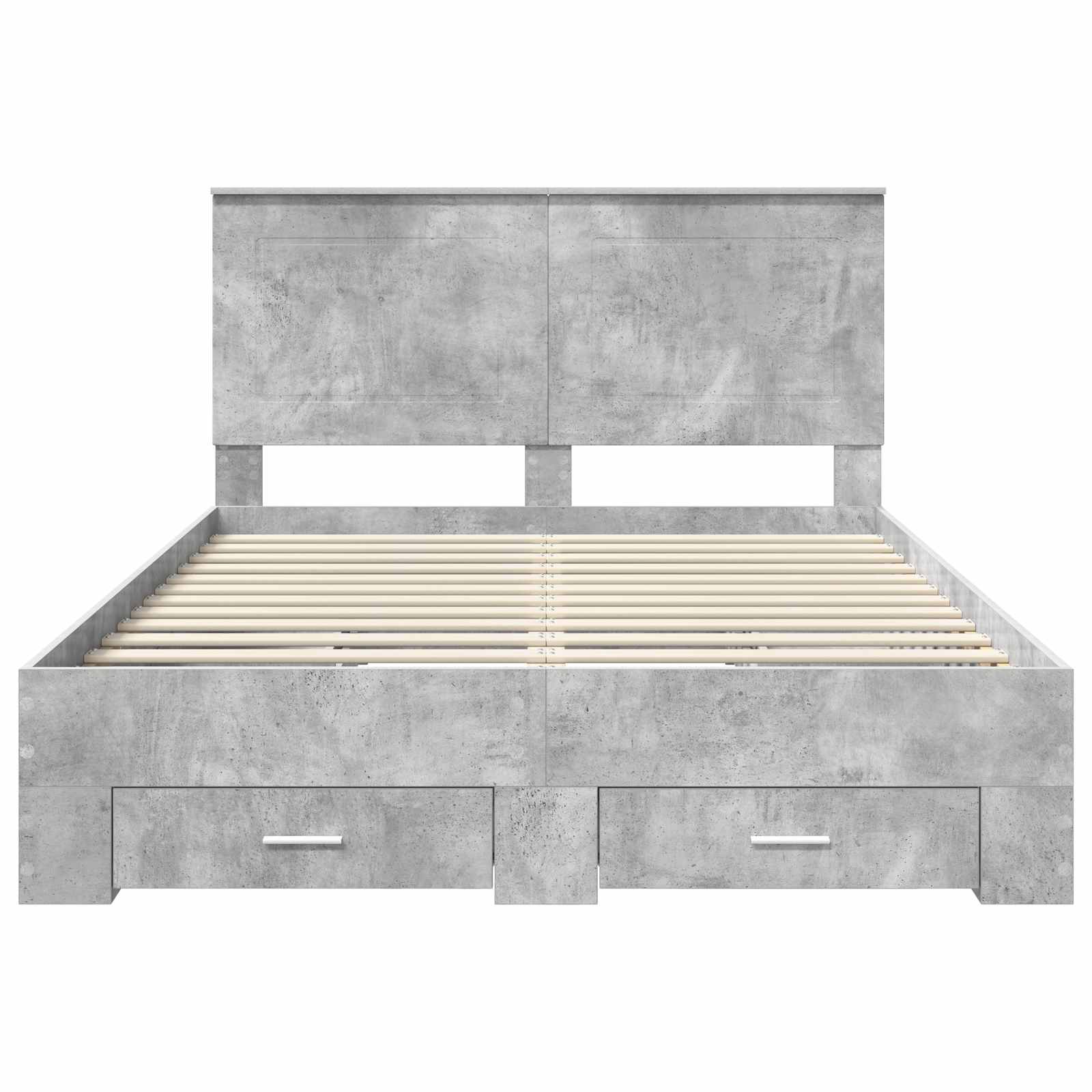 Cadre de lit Gris béton 150 x 200 cm Bois d'ingénierie - XIOS