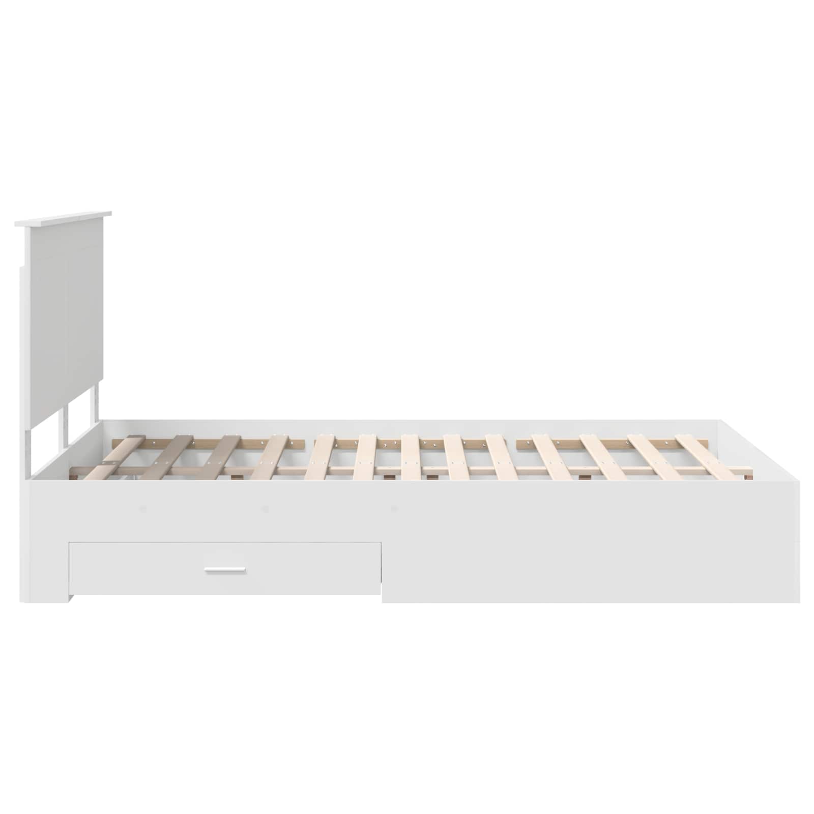 Cadre de lit avec tiroir Blanc 140 x 190 cm Bois d'ingénierie - XIOS