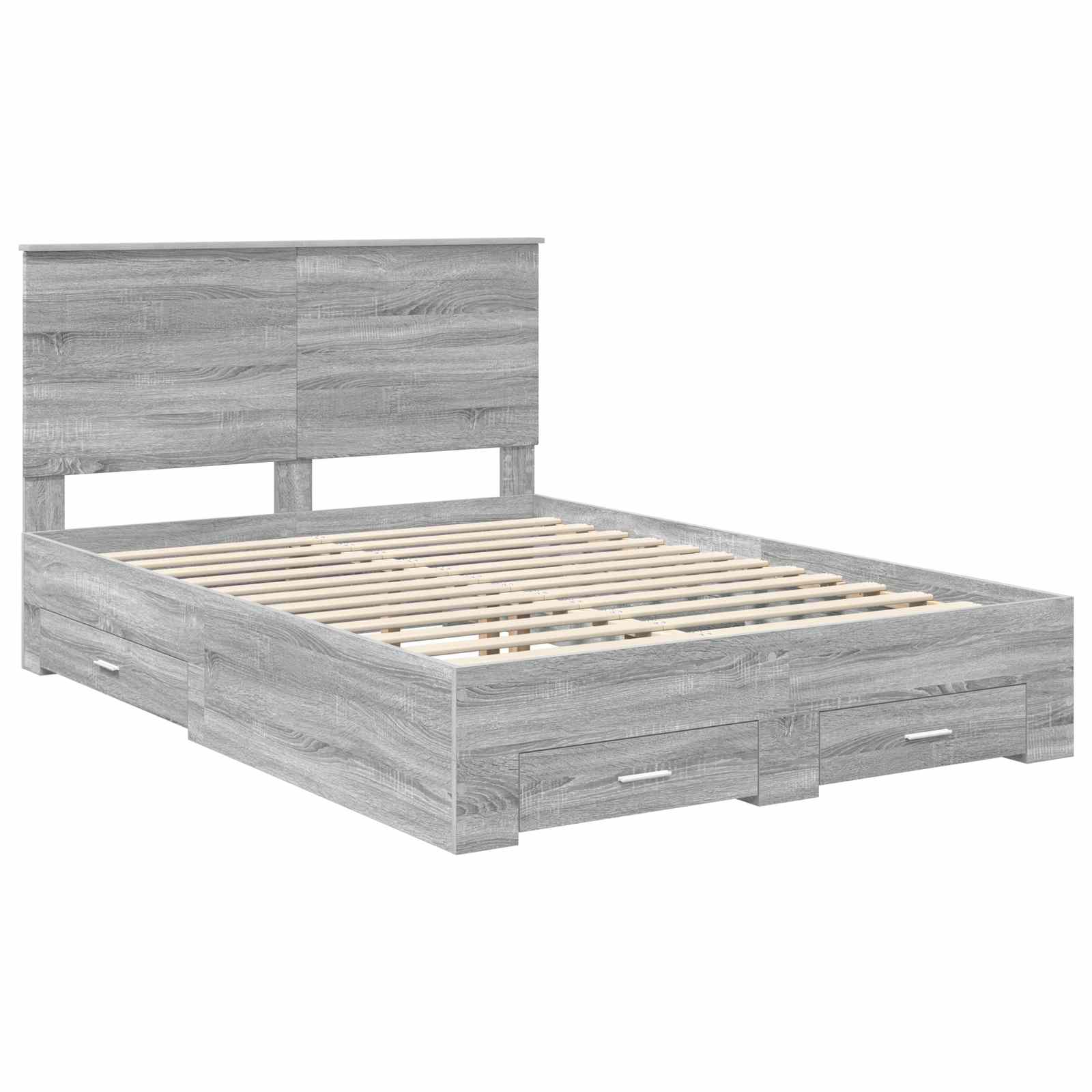 Cadre de lit Gris Sonoma 140 x 190 cm Bois d'ingénierie - XIOS