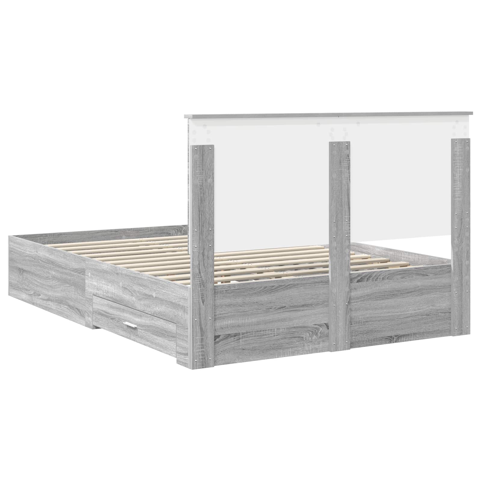 Cadre de lit Gris Sonoma 140 x 190 cm Bois d'ingénierie - XIOS