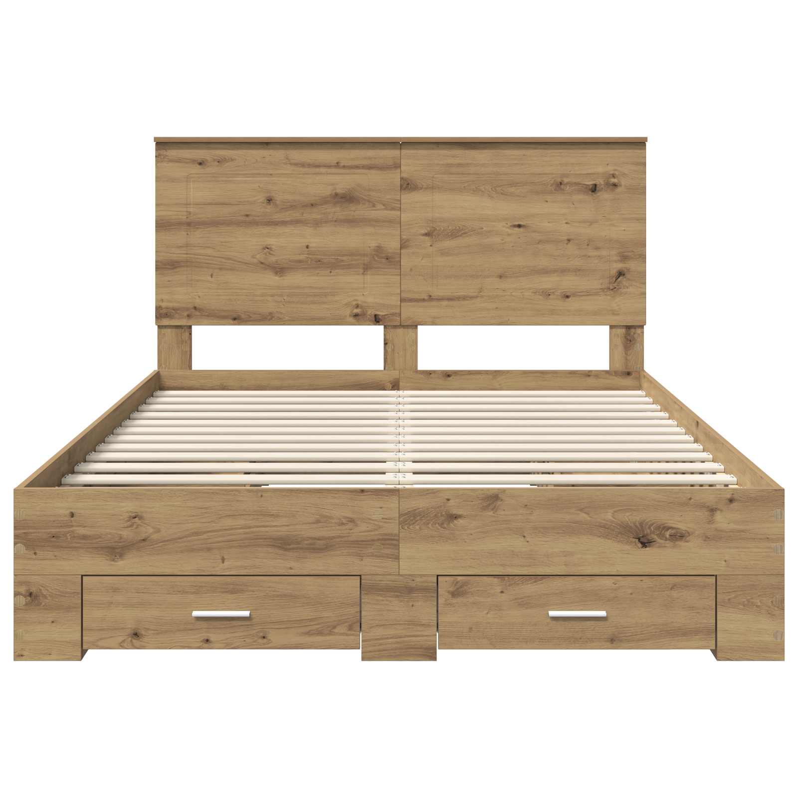 Cadre de lit Chêne artisanal 140 x 190 cm Bois d'ingénierie - XIOS