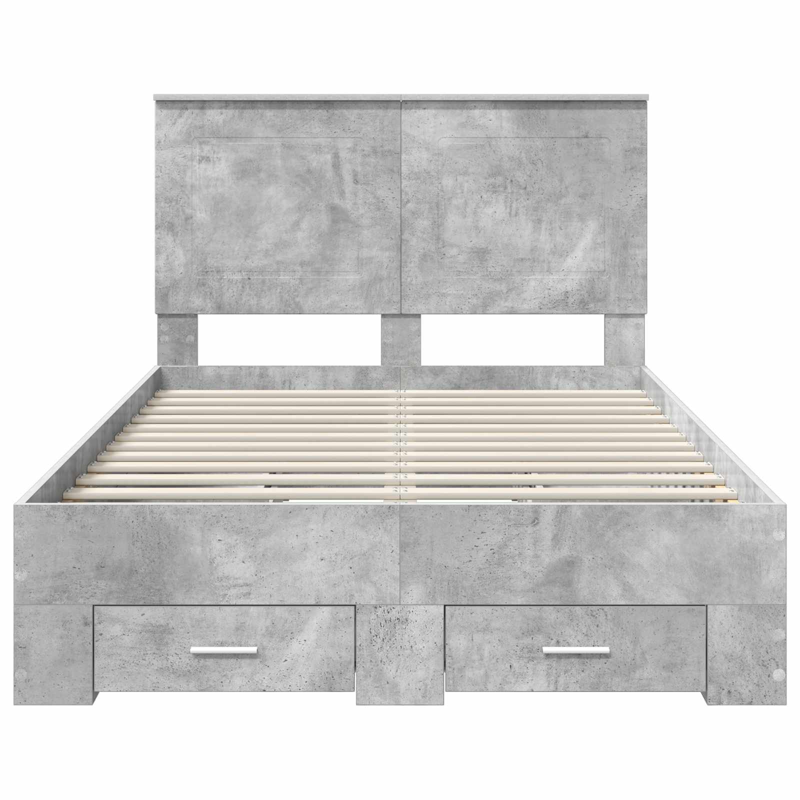 Cadre de lit Gris béton 135 x 190 cm Bois d'ingénierie - XIOS