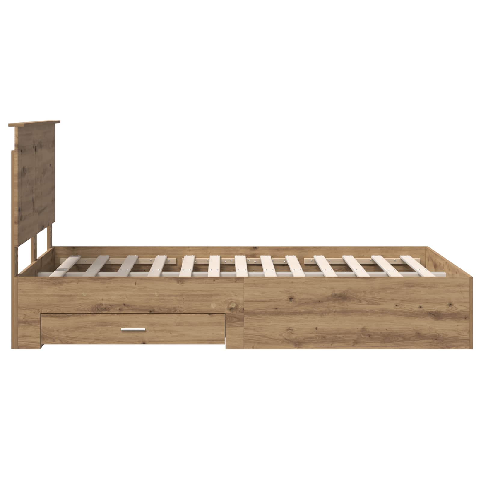 Cadre de lit Chêne artisanal 135 x 190 cm Bois d'ingénierie - XIOS