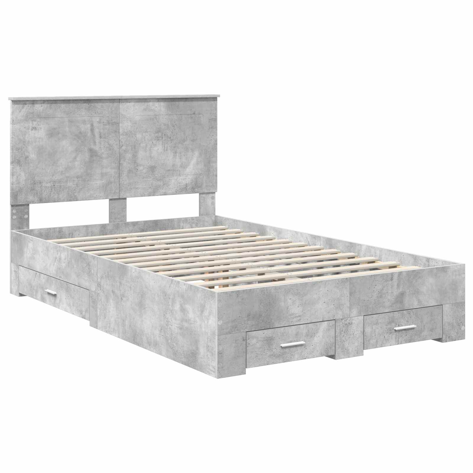 Cadre de lit Gris béton 120 x 200 cm Bois d'ingénierie - XIOS