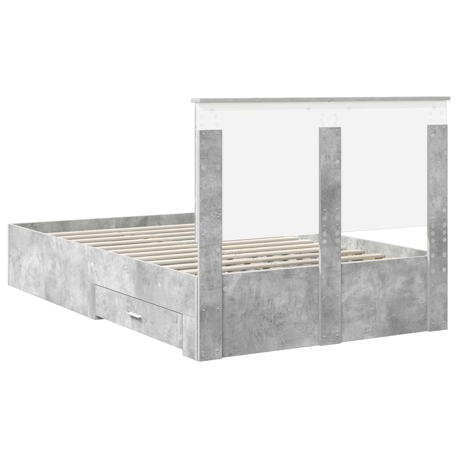 Cadre de lit Gris béton 120 x 200 cm Bois d'ingénierie - XIOS