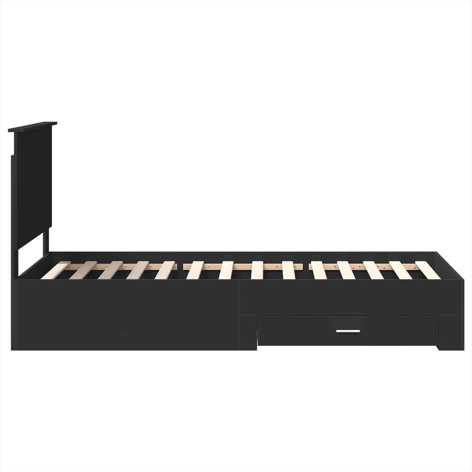 Cadre de lit Noir et argent 100 x 200 cm Bois d'ingénierie - XIOS
