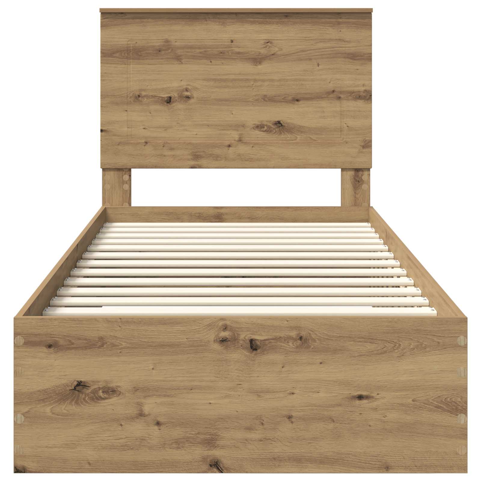 Cadre de lit Chêne artisanal 100 x 200 cm Bois d'ingénierie - XIOS