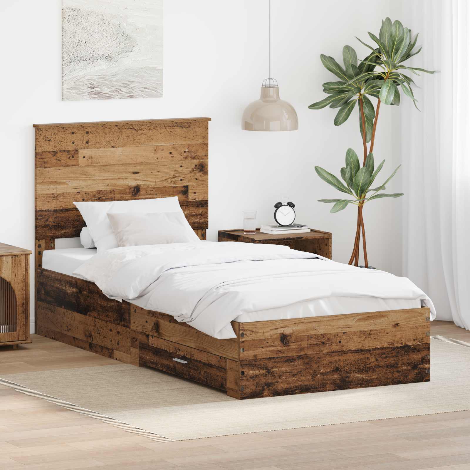 Cadre de lit Bois ancien 90 x 190 cm Bois d'ingénierie - XIOS