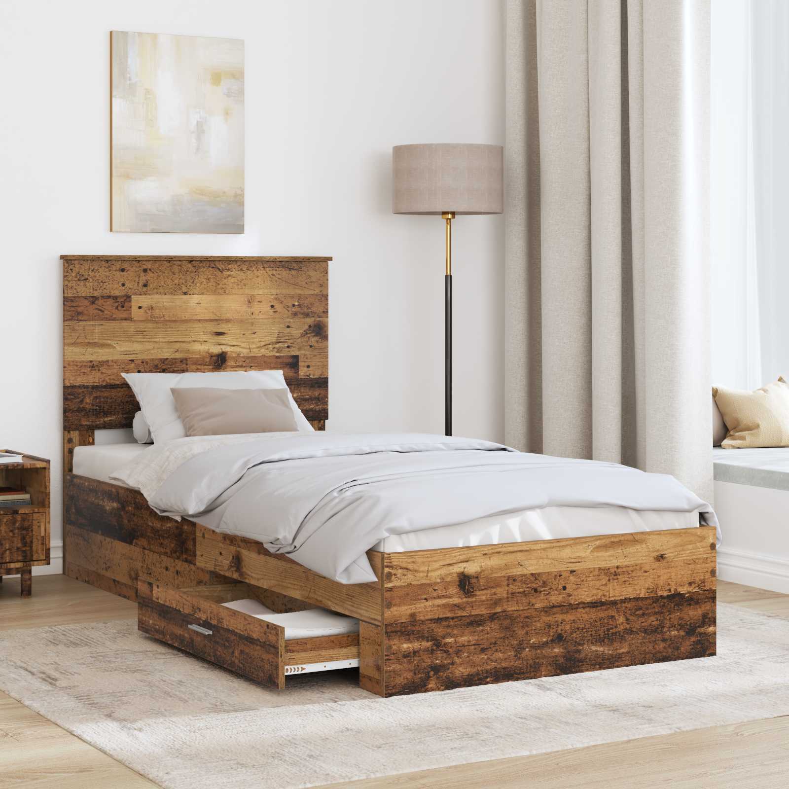 Cadre de lit Bois ancien 90 x 190 cm Bois d'ingénierie - XIOS
