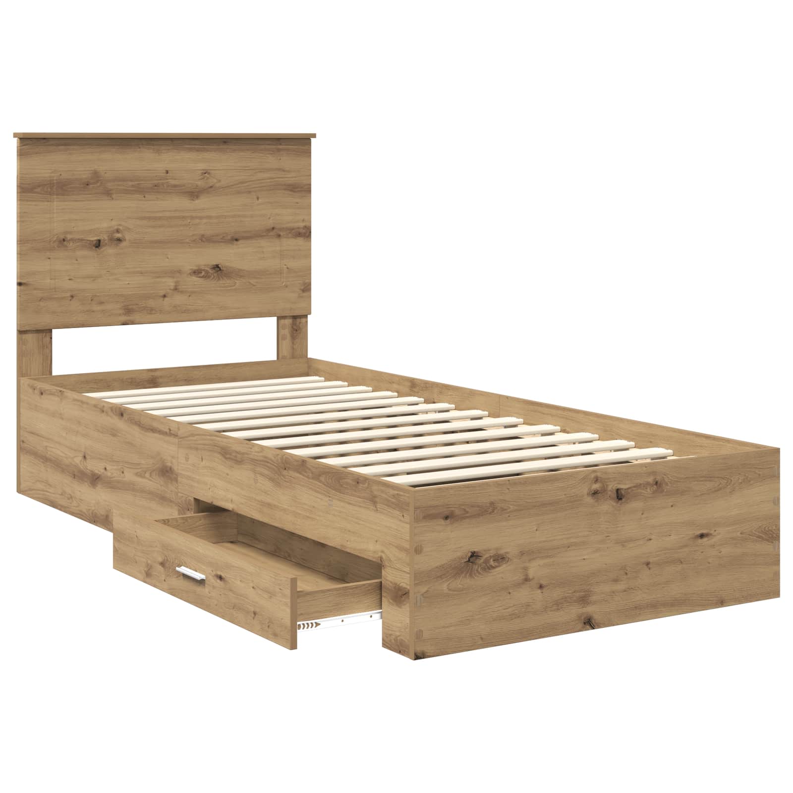 Cadre de lit Chêne artisanal 90 x 190 cm Bois d'ingénierie - XIOS