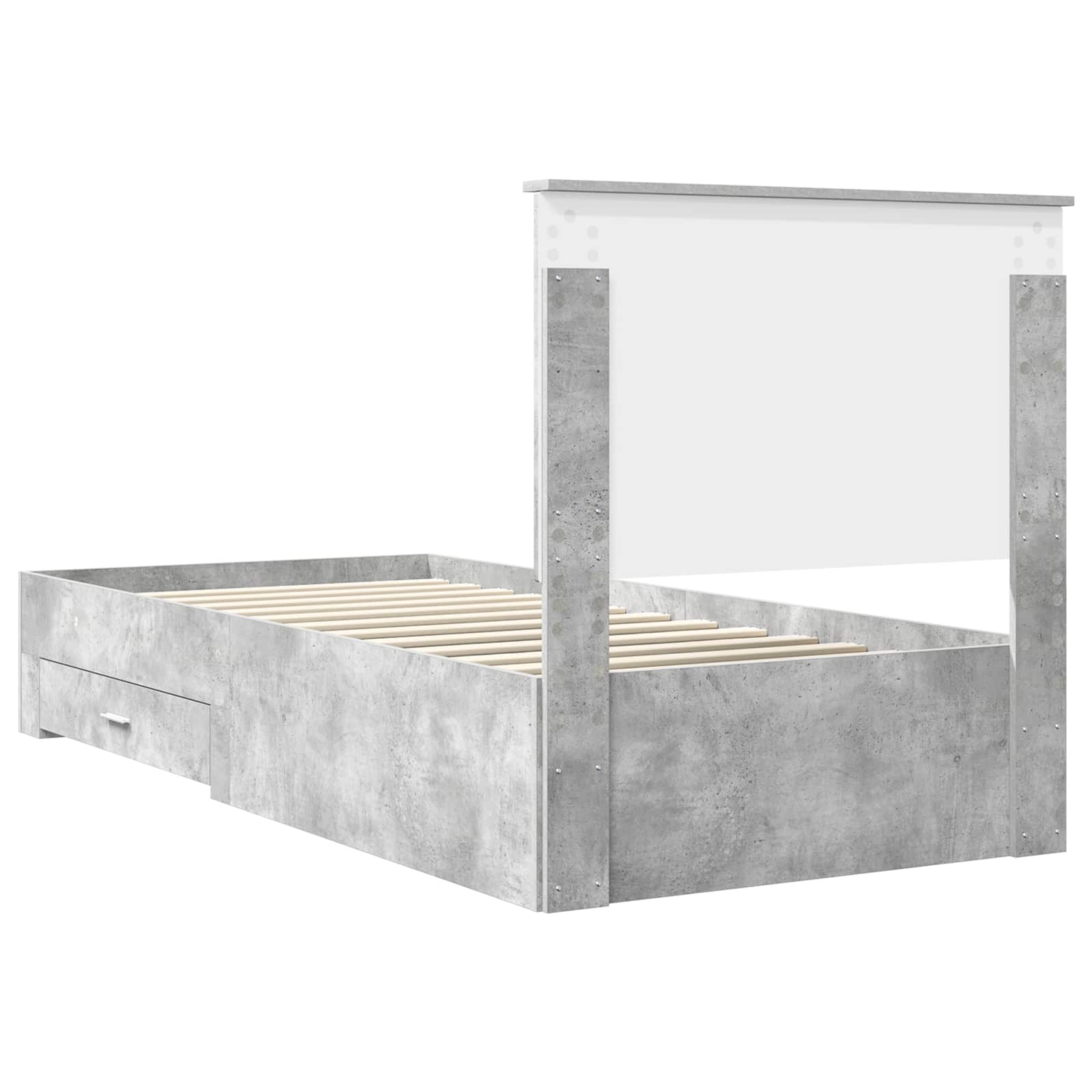 Cadre de lit Gris béton 90 x 200 cm Bois d'ingénierie - XIOS