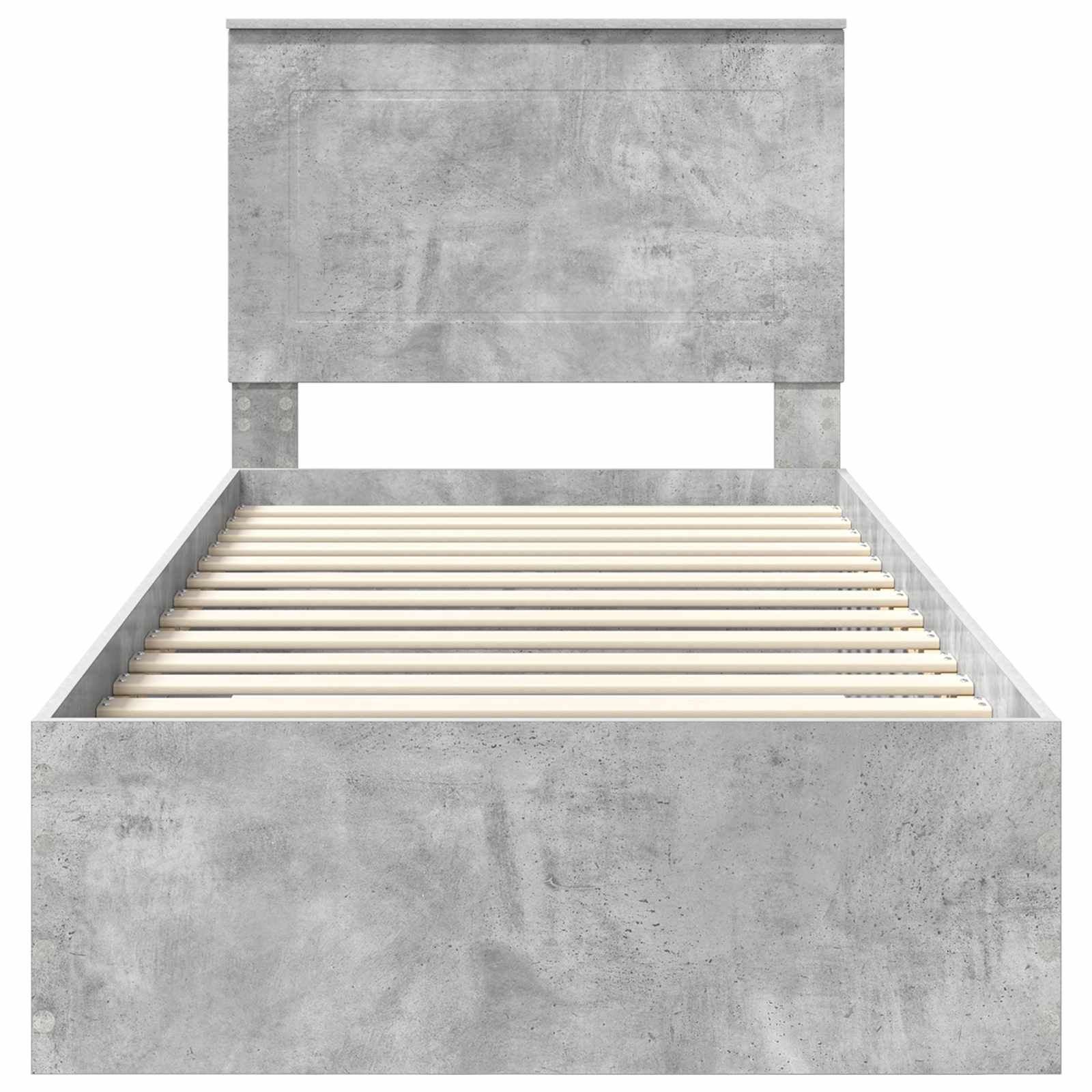 Cadre de lit Gris béton 90 x 200 cm Bois d'ingénierie - XIOS