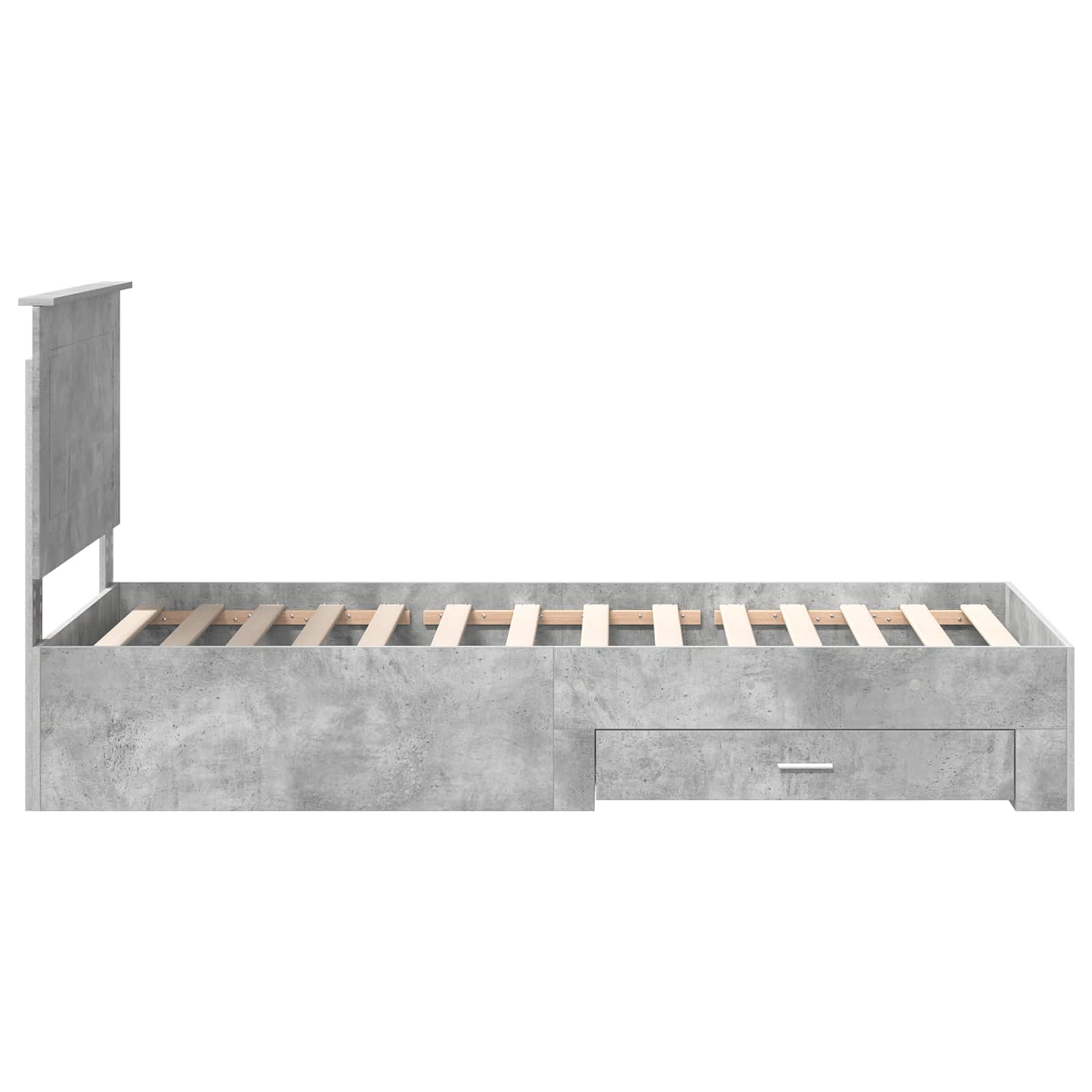 Cadre de lit Chêne Fumé et Argent 75 x 190 cm Bois d'ingénierie - XIOS