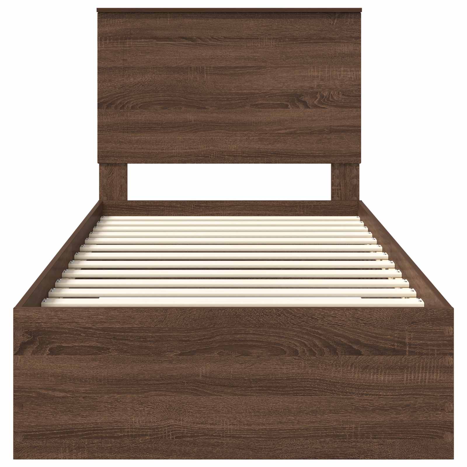 Cadre de lit Chêne Fumé et Argent 75 x 190 cm Bois d'ingénierie - XIOS