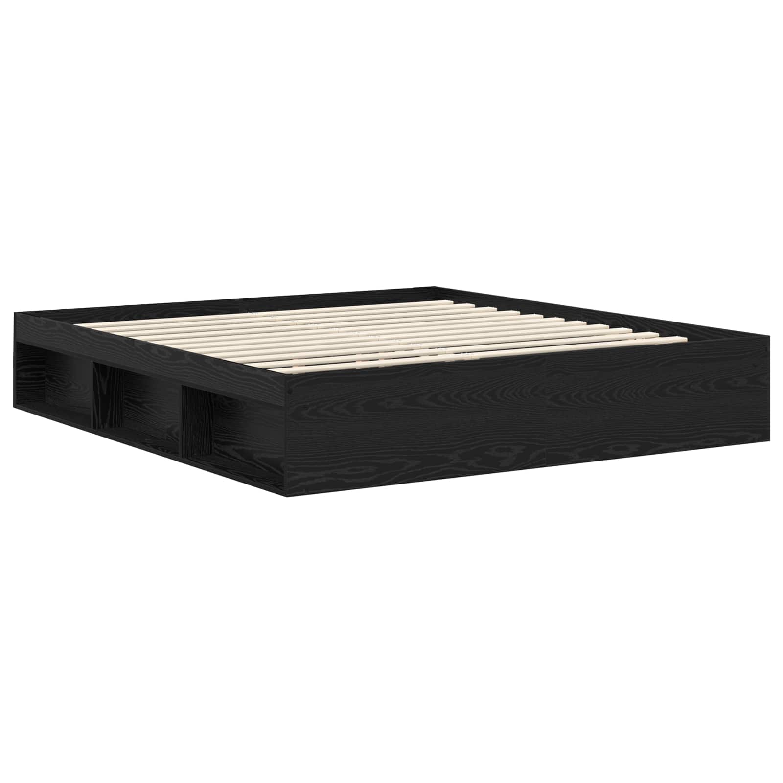 Cadre de lit avec matelas Noir 200 x 200 cm Pin massif - XIOS