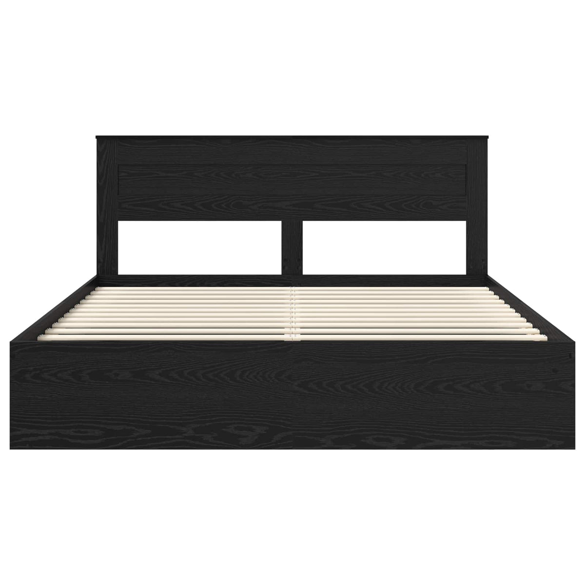 Cadre de lit Uni Noir 200 x 200 cm Bois de pin massif
