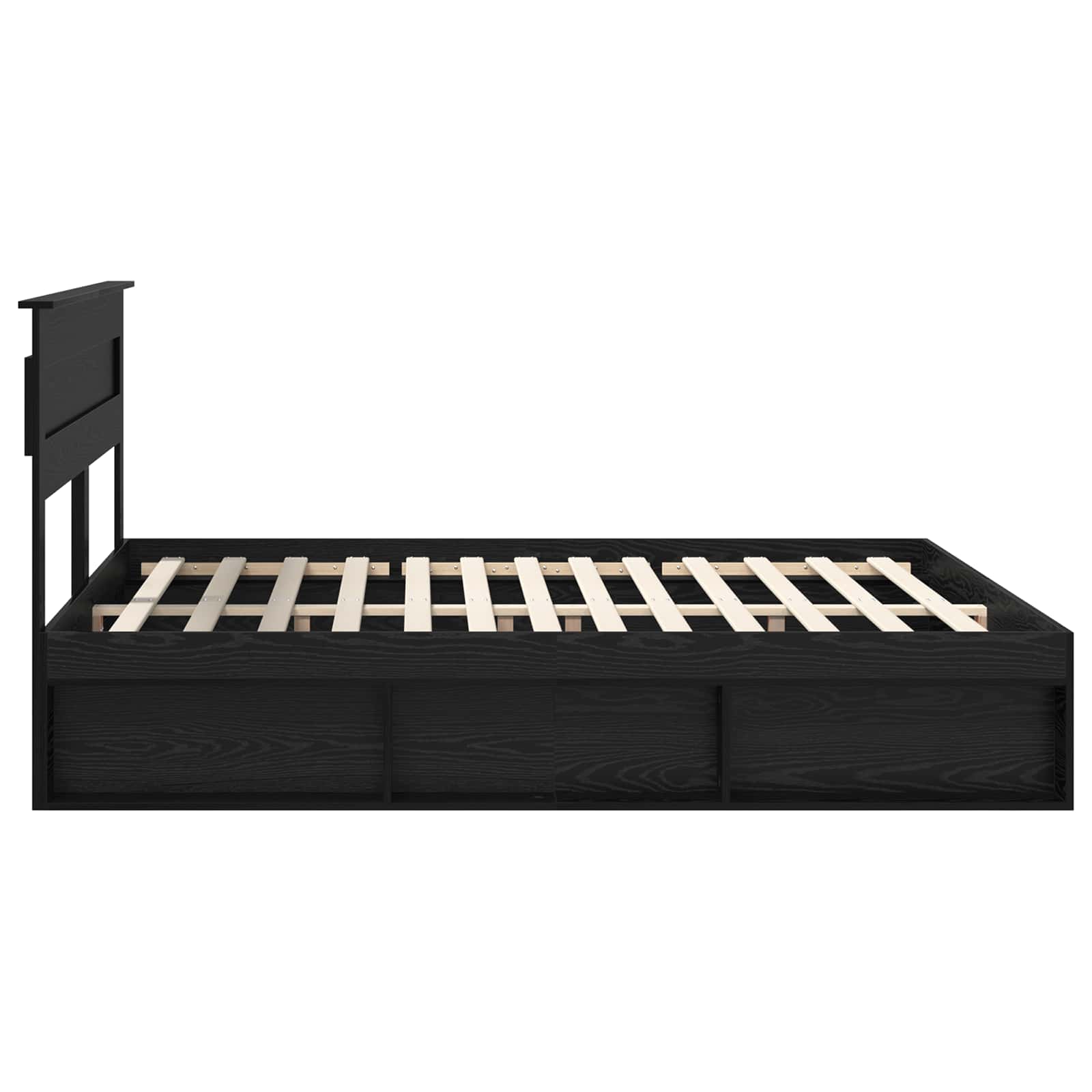 Cadre de lit avec stockage Noir 200 x 200 cm Bois de pin massif - XIOS