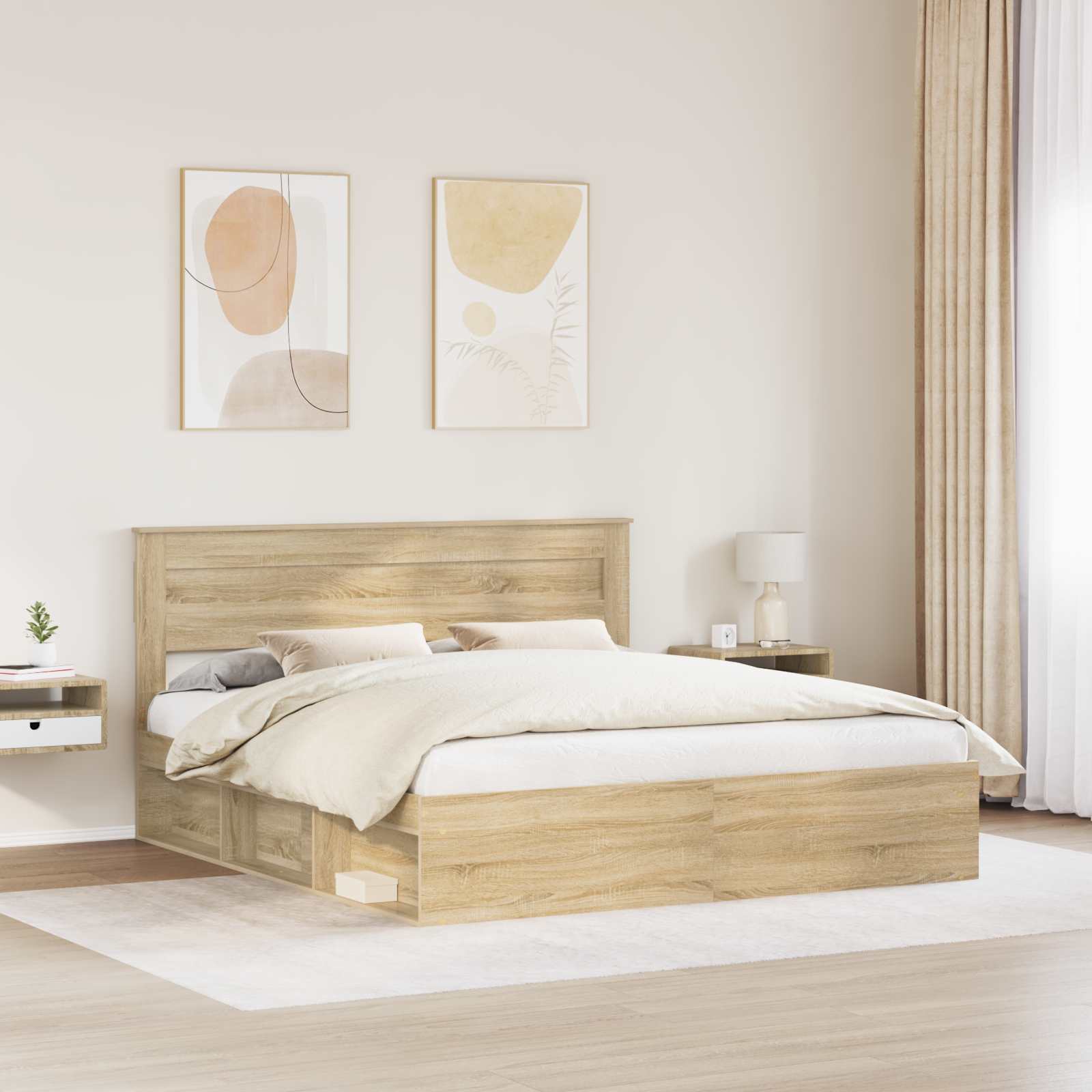 Cadre de lit Sonoma 200 x 200 cm Bois de pin massif