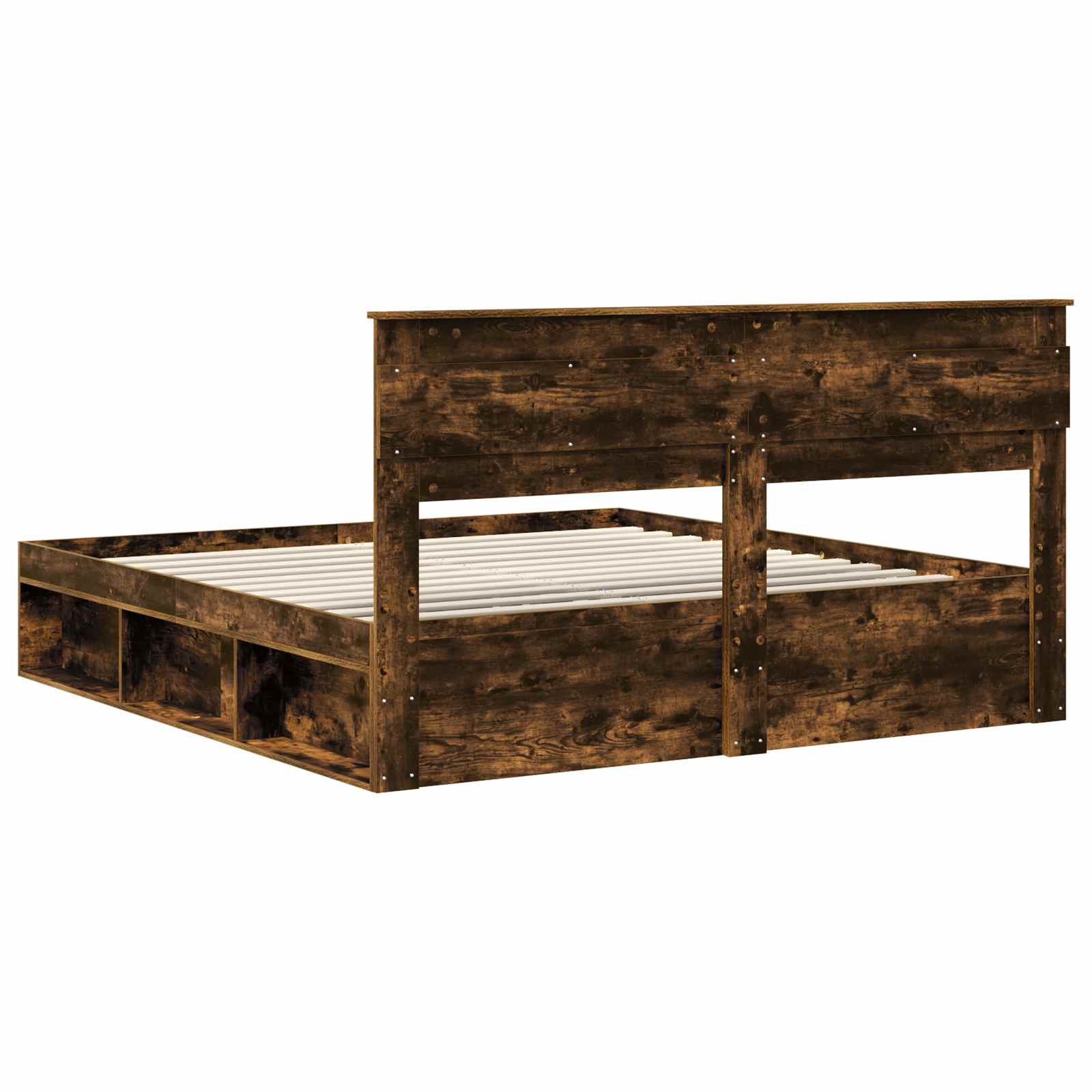 Cadre de lit Chêne fumé 200 x 200 cm Bois de pin massif
