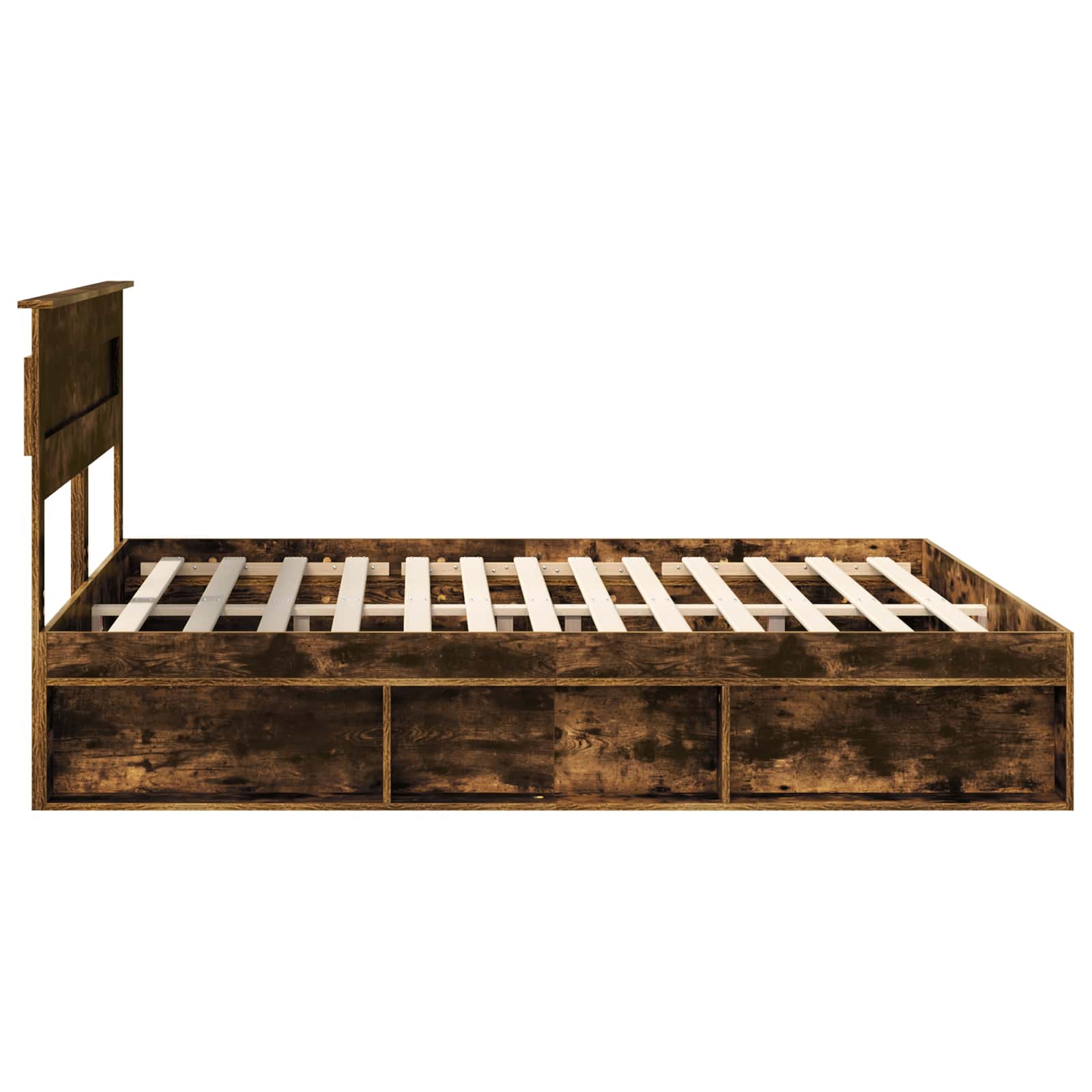 Cadre de lit Chêne fumé 200 x 200 cm Bois de pin massif
