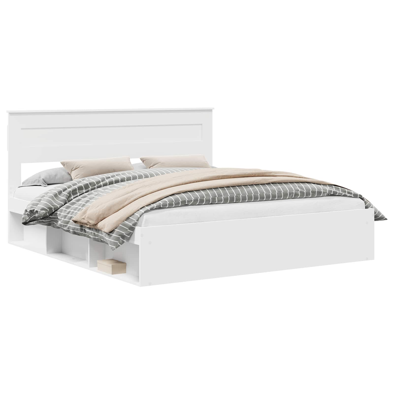 Cadre de lit Blanc 180 x 200 cm Bois de pin massif - XIOS