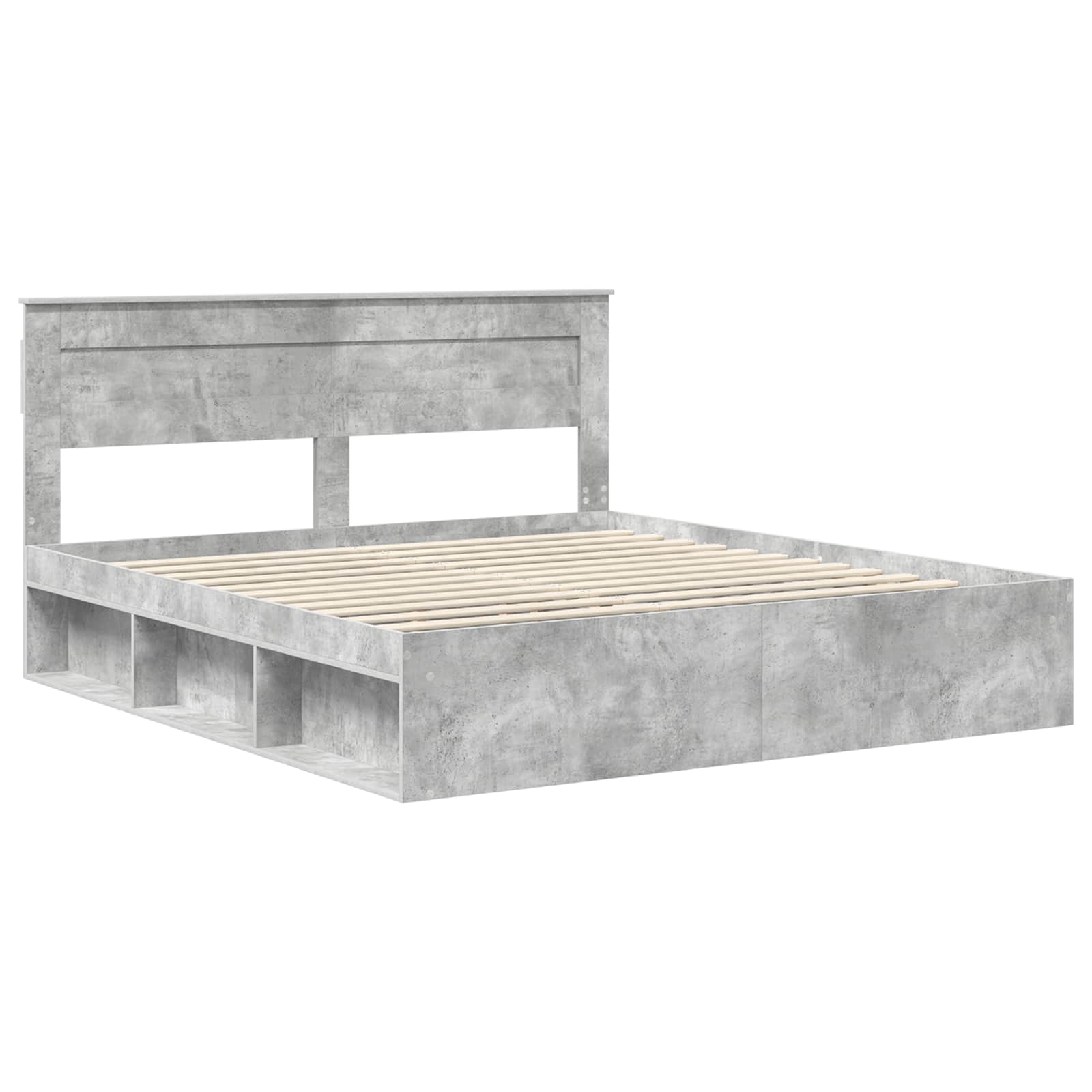 Cadre de lit Béton 180 x 200 cm Bois de pin massif