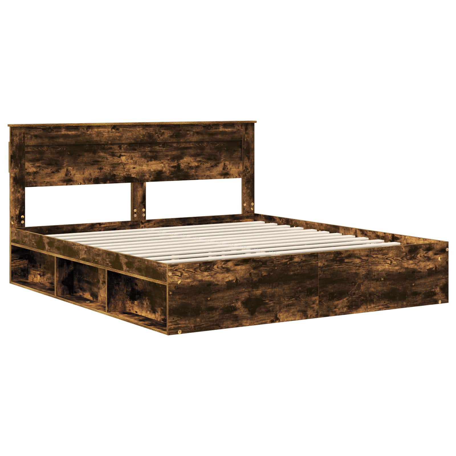 Cadre de lit Chêne fumé 180 x 200 cm Bois de pin massif