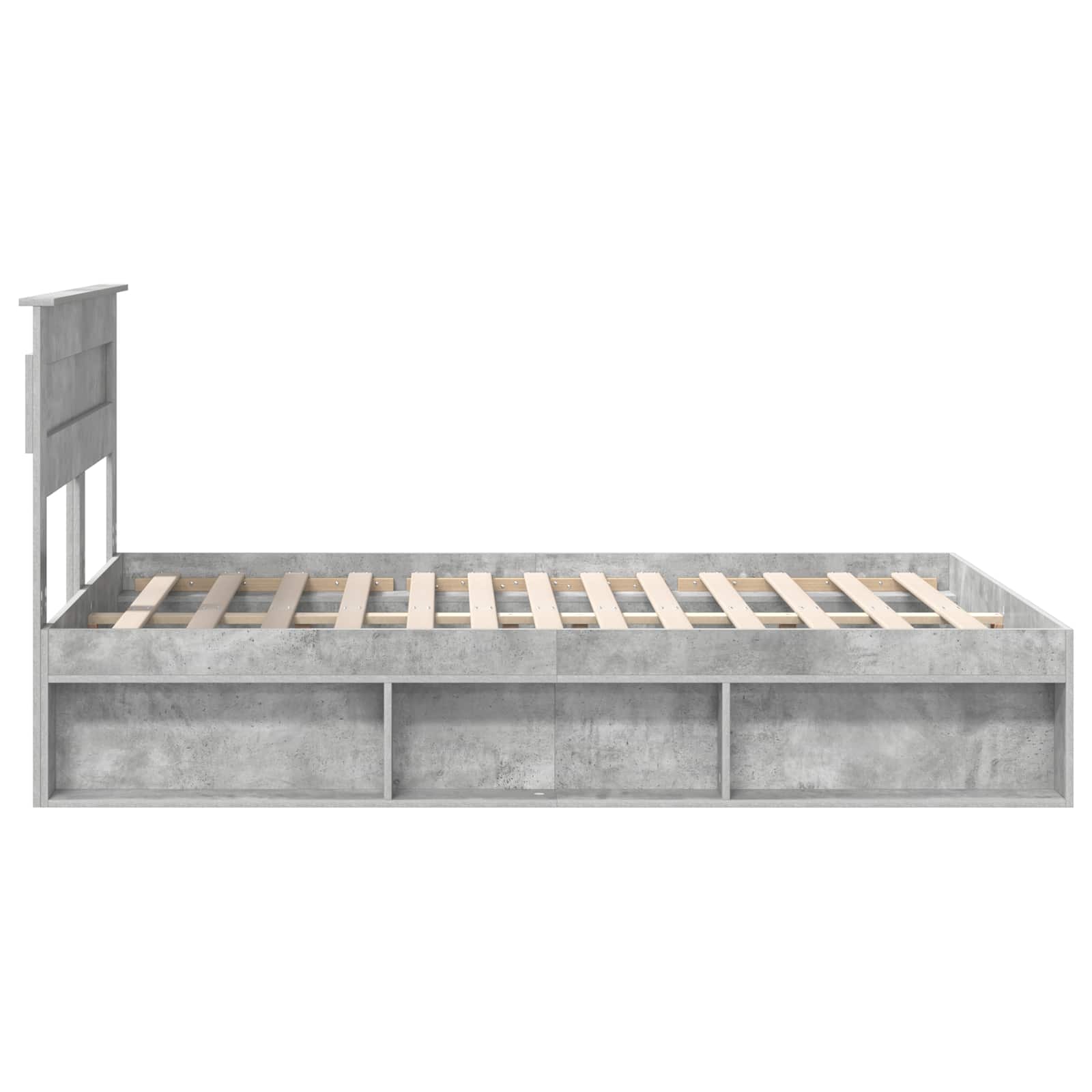 Cadre de lit Béton 160 x 200 cm Bois de pin massif - XIOS