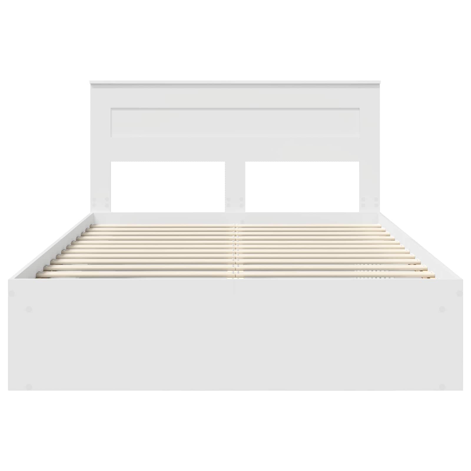 Cadre de lit avec matelas Blanc 150 x 200 cm Pin massif - XIOS