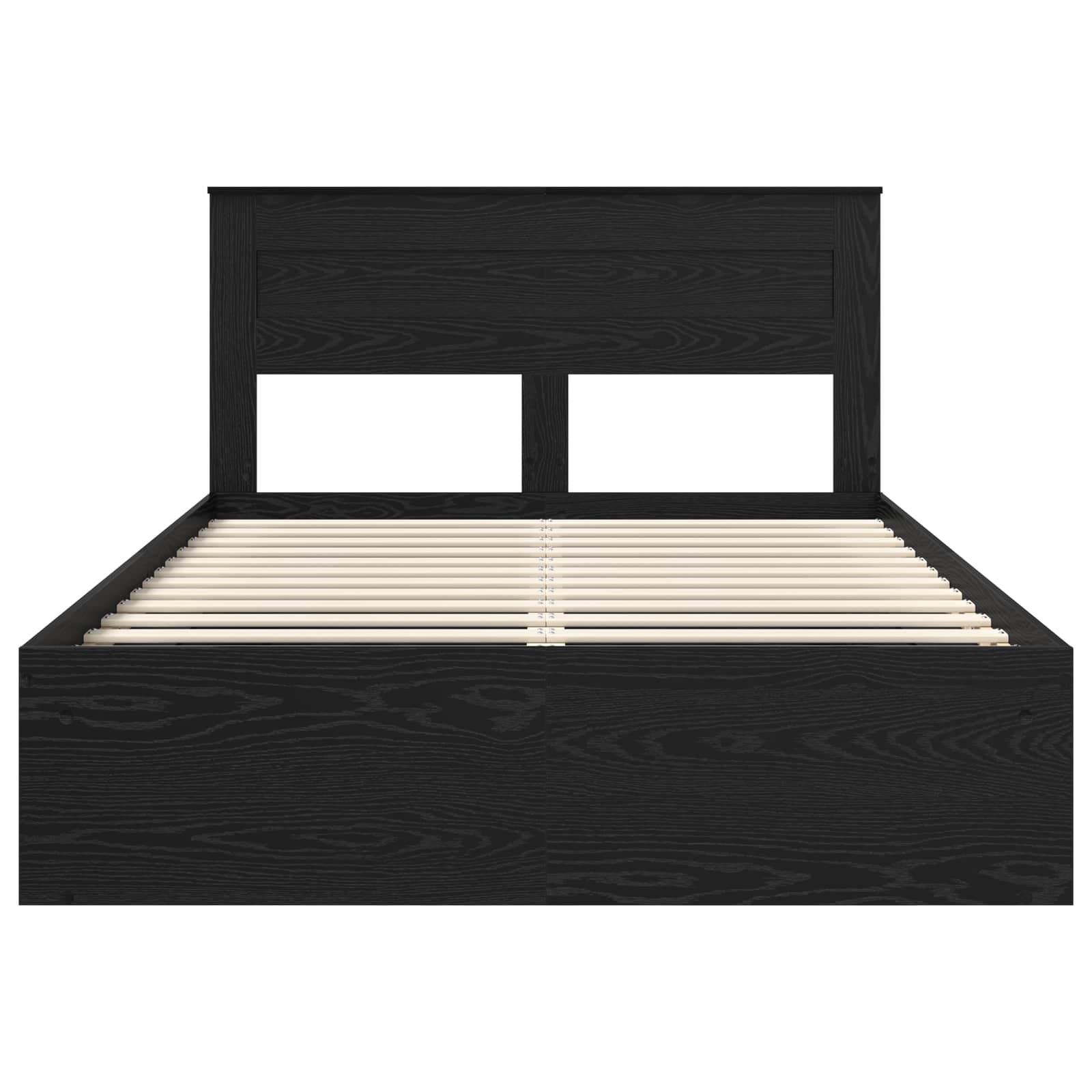 Cadre de lit Uni Noir 150 x 200 cm Bois de pin massif