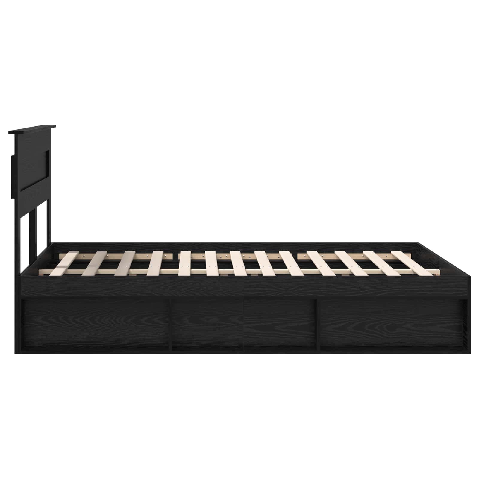 Cadre de lit Uni Noir 150 x 200 cm Bois de pin massif