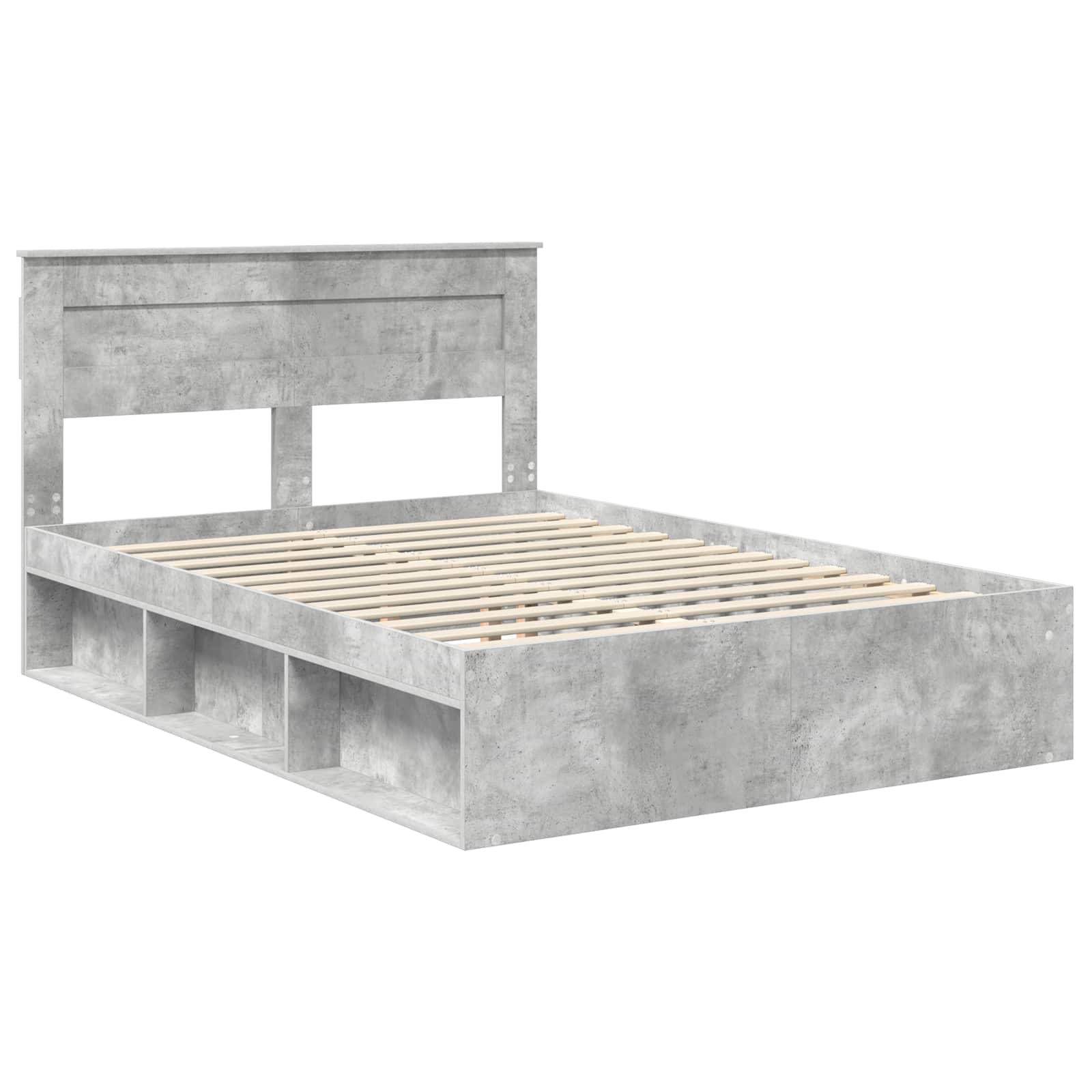 Cadre de lit Uni Gris Béton 150 x 200 cm Bois de pin massif