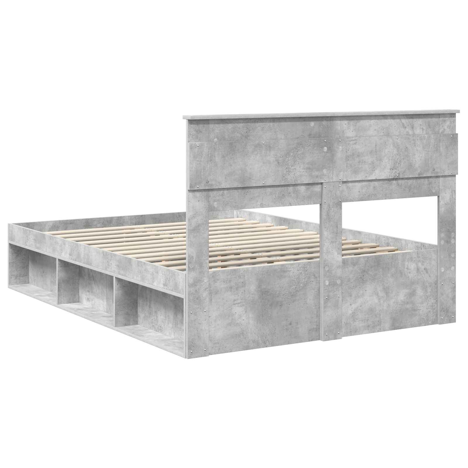 Cadre de lit Uni Gris Béton 150 x 200 cm Bois de pin massif